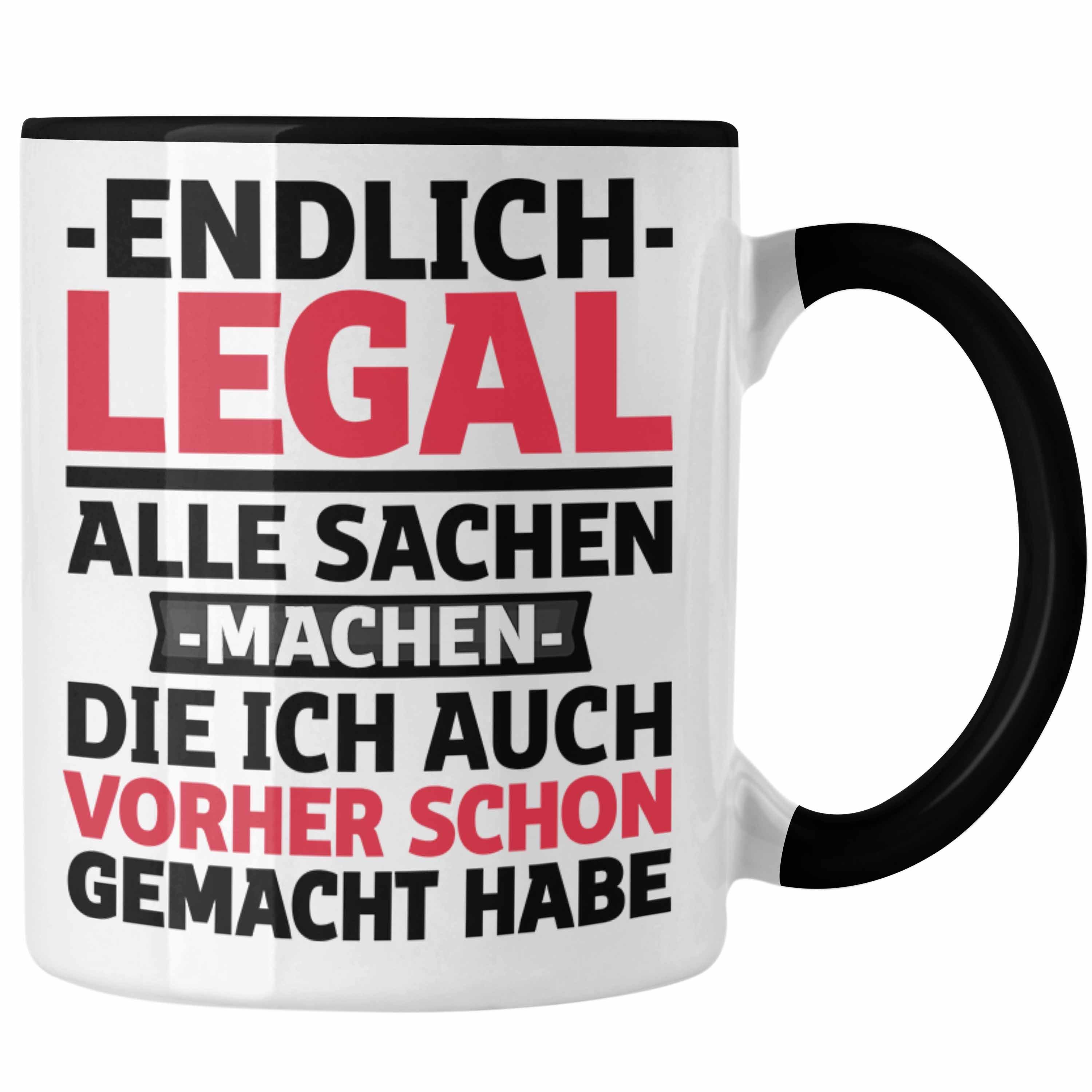 Trendation Tasse 18. Geburtstag Tasse Geschenk Männer Frauen 18er Geschenkidee Lustig S Schwarz