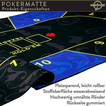 GAMES PLANET Spieltisch Games Planet XXL Pokerauflage, bis zu 10 Spieler, Pokermatte, Maße 160x80 oder 200x90 cm, 3 Farben, inkl. Tragetasche