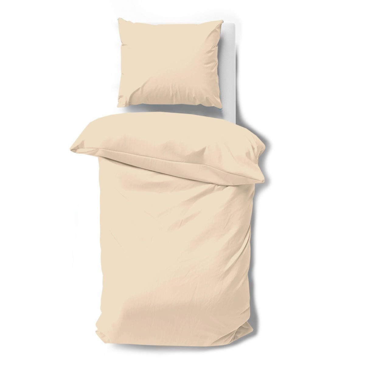 Lorena Bettwäsche Uni Mako Satin in 135x200 + 80x80 cm 7190-47 uni beige, Mako Satin, 2 teilig, Sommerbettwäsche aus 100% Baumwolle
