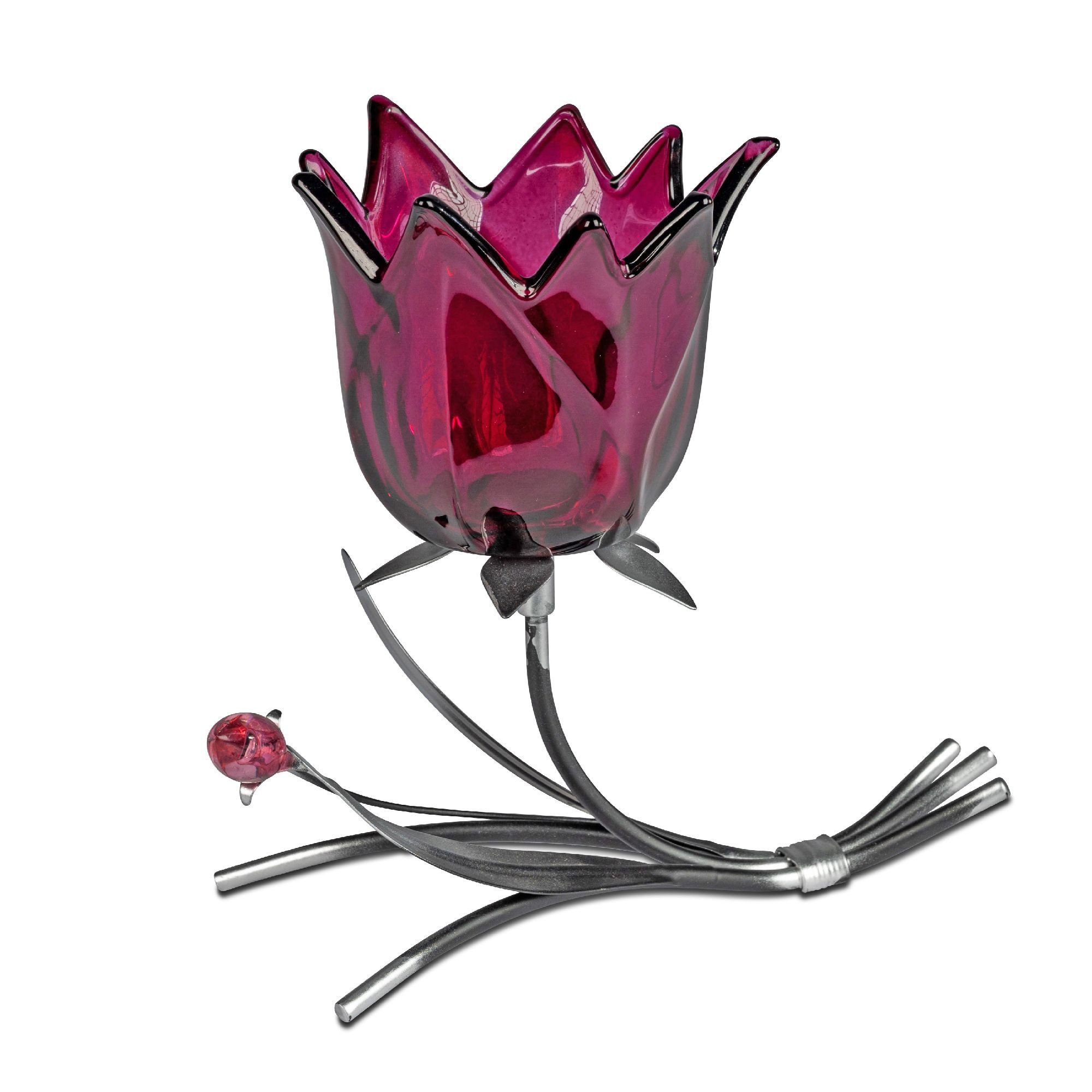 formano Teelichthalter Blüten, Farbe: Lila, Motiv: Blüte günstig online kaufen