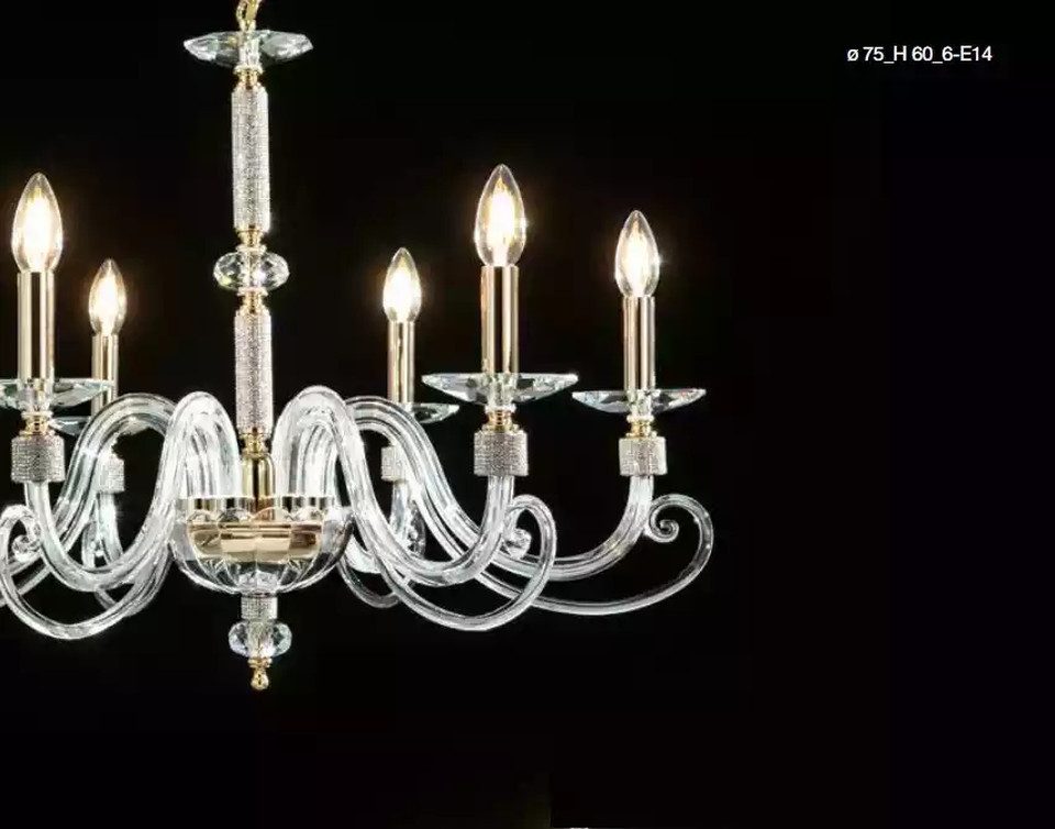 Xlmoebel Kronleuchter Elegante Kristall Pendelleuchte für stilvolles Ambiente, Hergestellt in Europa