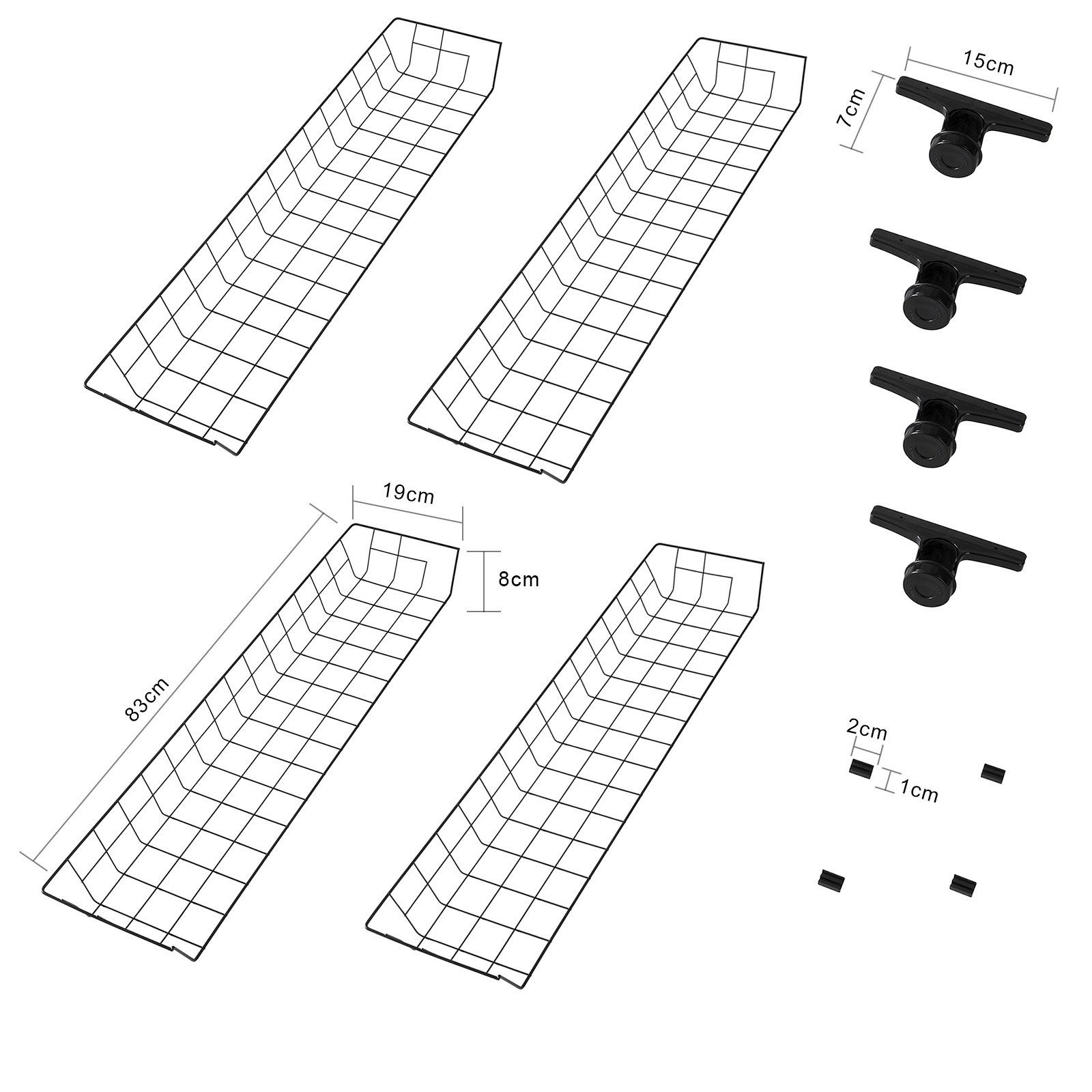 SoBuy Aufbewahrungskorb FRG34-P0 (2 St), 2er Set Körbe für Kleiderständer Teleskop Garderoben System