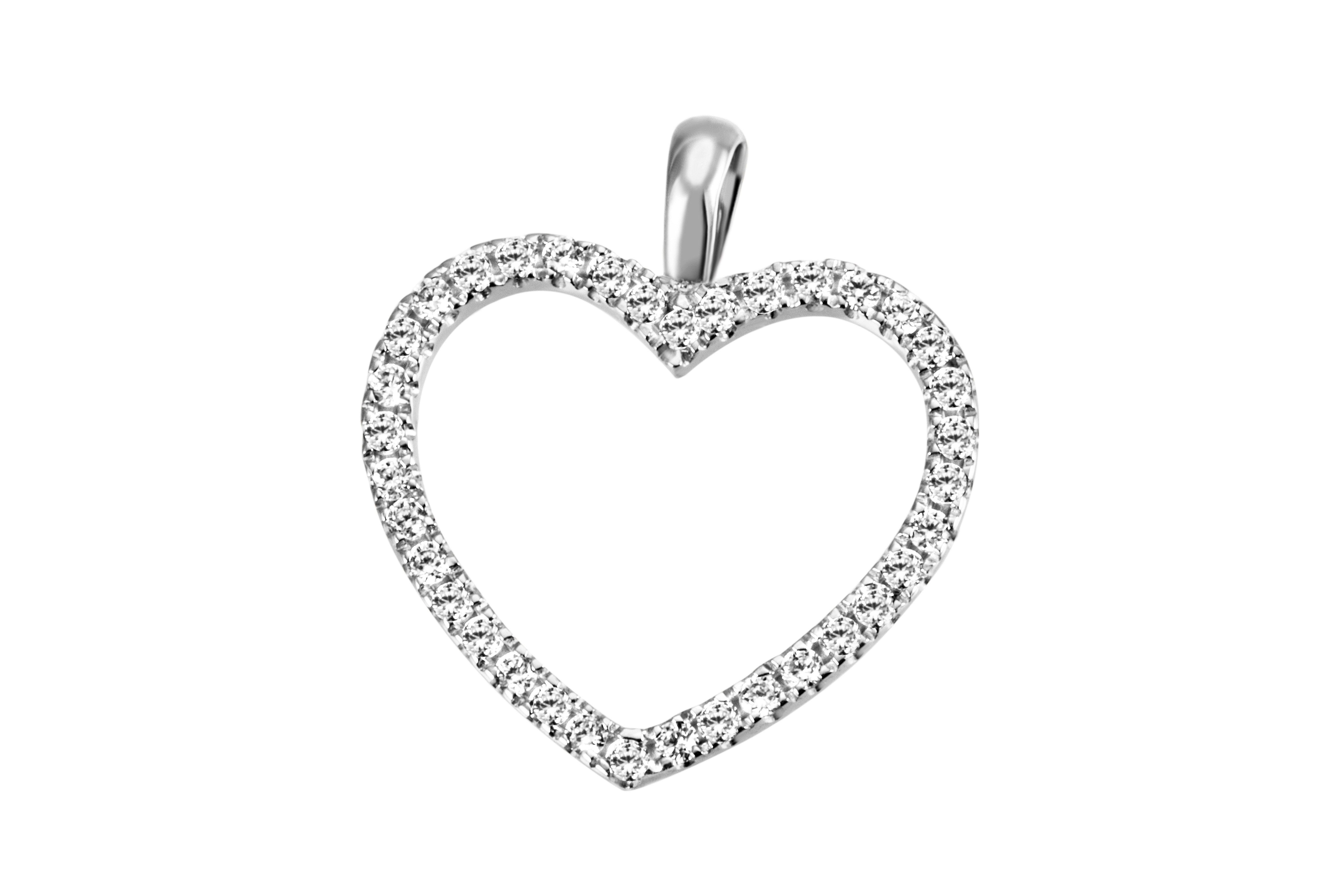 Reflexion Diamonds Herzanhänger aus 585/750er Gelb- oder Weißgold/0,23ct Brillanten/16mm breit, Herzanhänger in Gelb- oder Weißgold, mit Brillanten besetzt