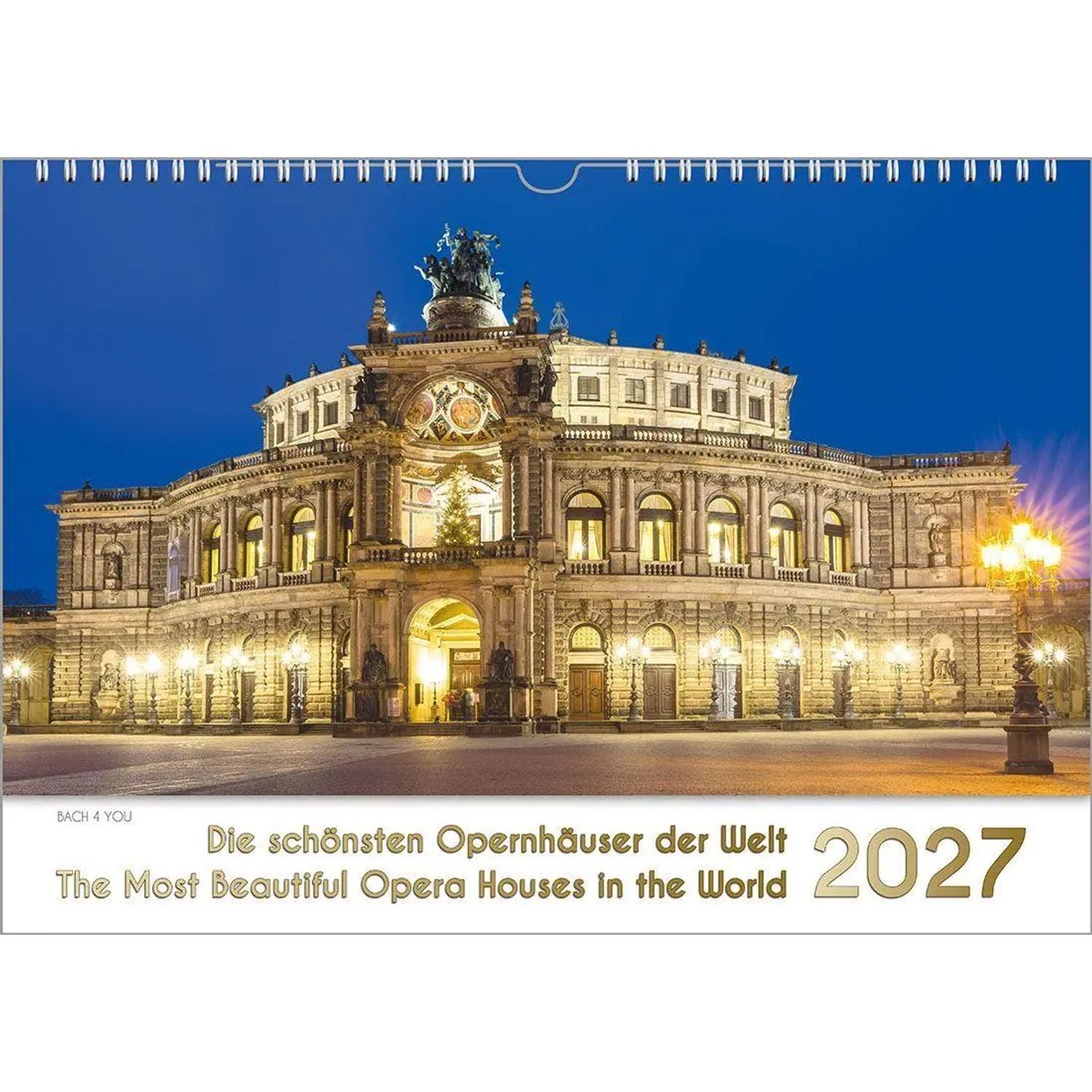 Bach Wandkalender Opernhäuser, ein Musik-Kalender 2027, DIN A4