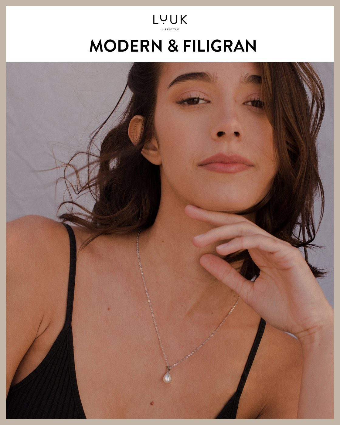 LUUK LIFESTYLE Kette mit Anhänger Perle, HAPPINESS Geschenkkarte für Frauen, Festivalschmuck – Bild 2 von 5