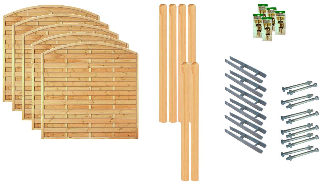 Tetzner & Jentzsch Dichtzaun Madison 3, (Set), 5 Elemente, LxH: 954x180 cm