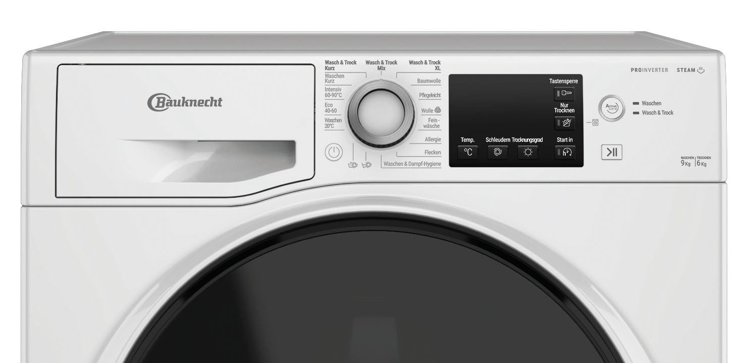 BAUKNECHT Waschtrockner WT Super Eco 9614 C, 9 kg, 6 kg, 1400 U/min