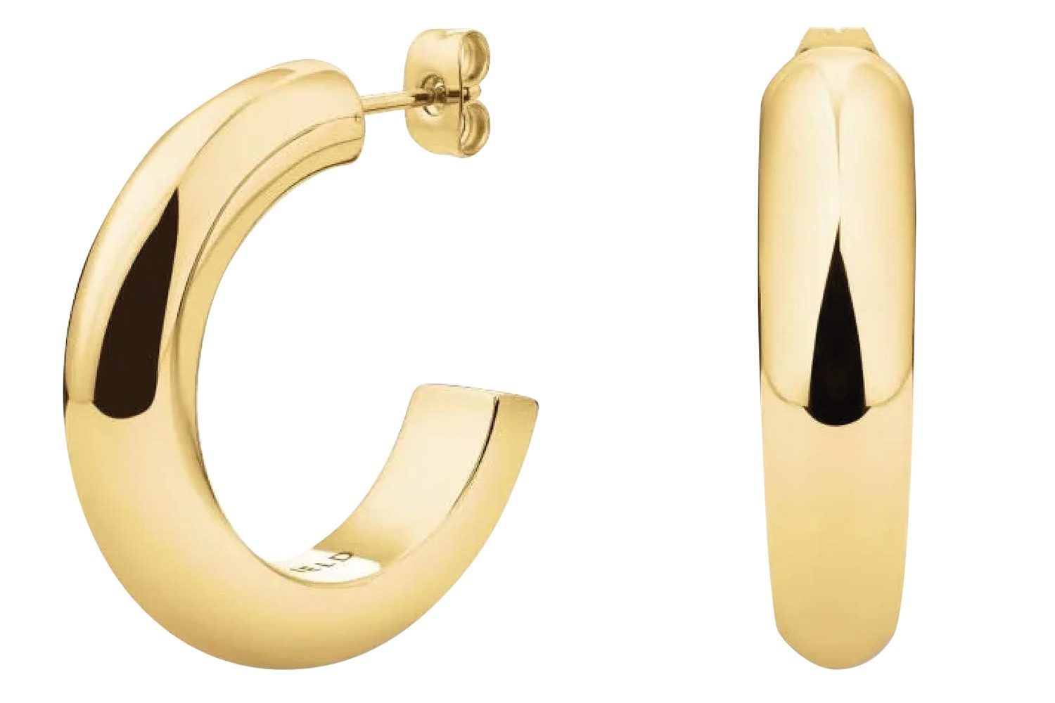 ROSEFIELD Paar Creolen Damen-Große Breite Goldfarben