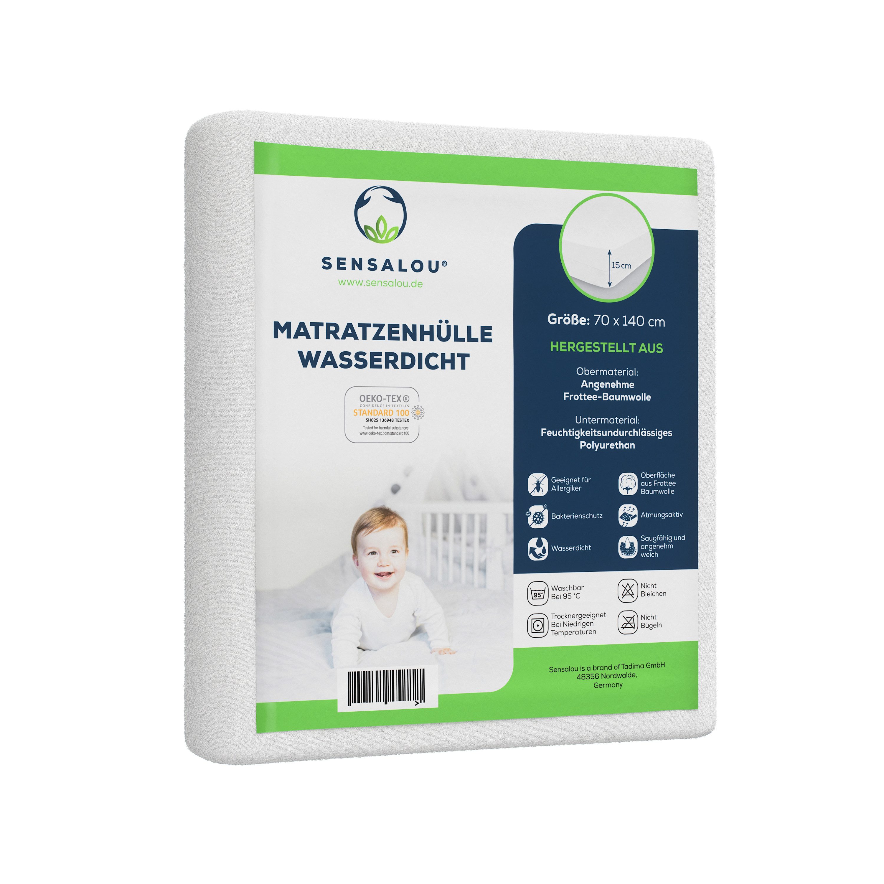 Encasing Matratzenbezug Rumdumbezug Matratzenschoner Sensalou, mit Reissverschluss wasserdicht