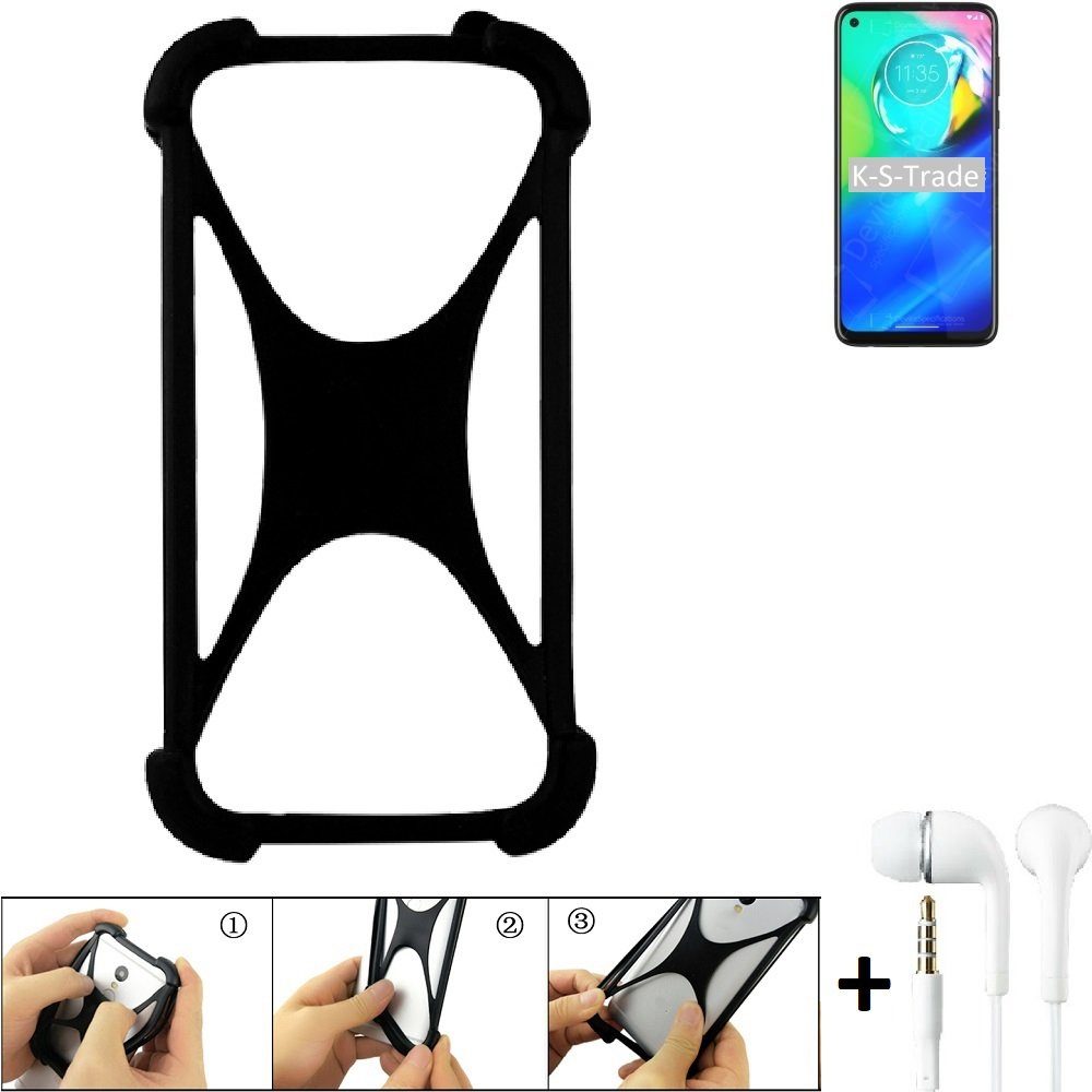 K-S-Trade Handyhülle für Motorola Moto G Power, Handy-Hülle + headphones Schutz-Hülle Bumper Silikon Cover Case