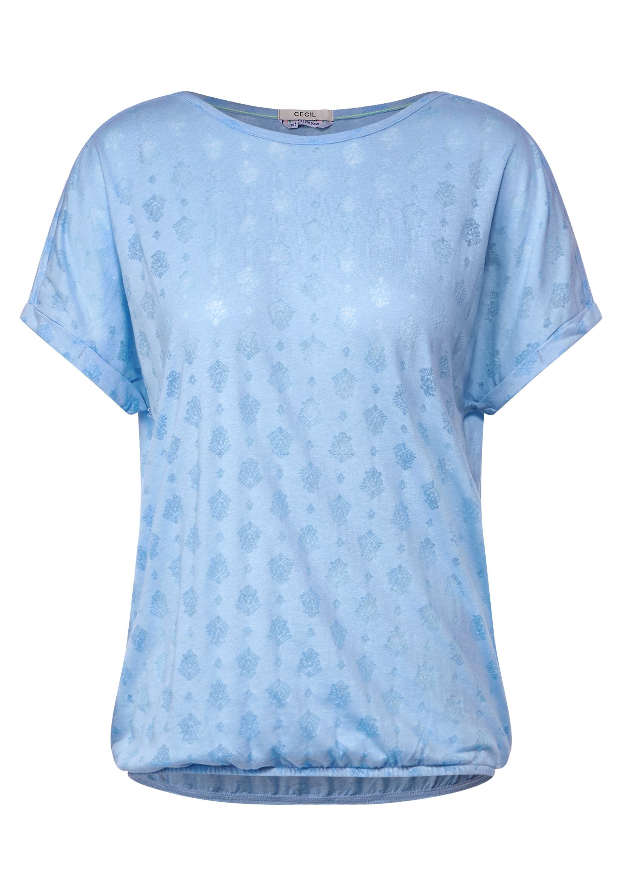 blue in T-Shirt Cecil tranquil Unifarbe