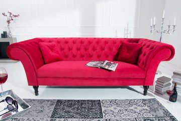 Casa Padrino Chesterfield-Sofa Chesterfield Sofa in Rot 225 x 90 x H. 79 cm - Designer Chesterfield Sofa