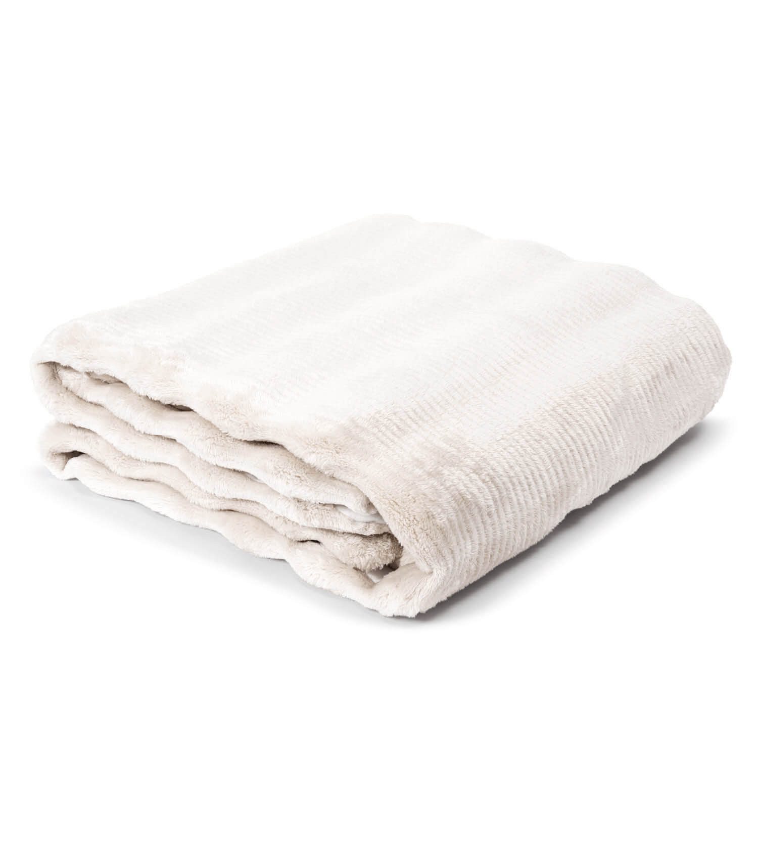 Wohndecke Furry, mokebo, Kuscheldecke, Sofa-Auflage oder Dekodecke aus Kunstfell in Natur Beige