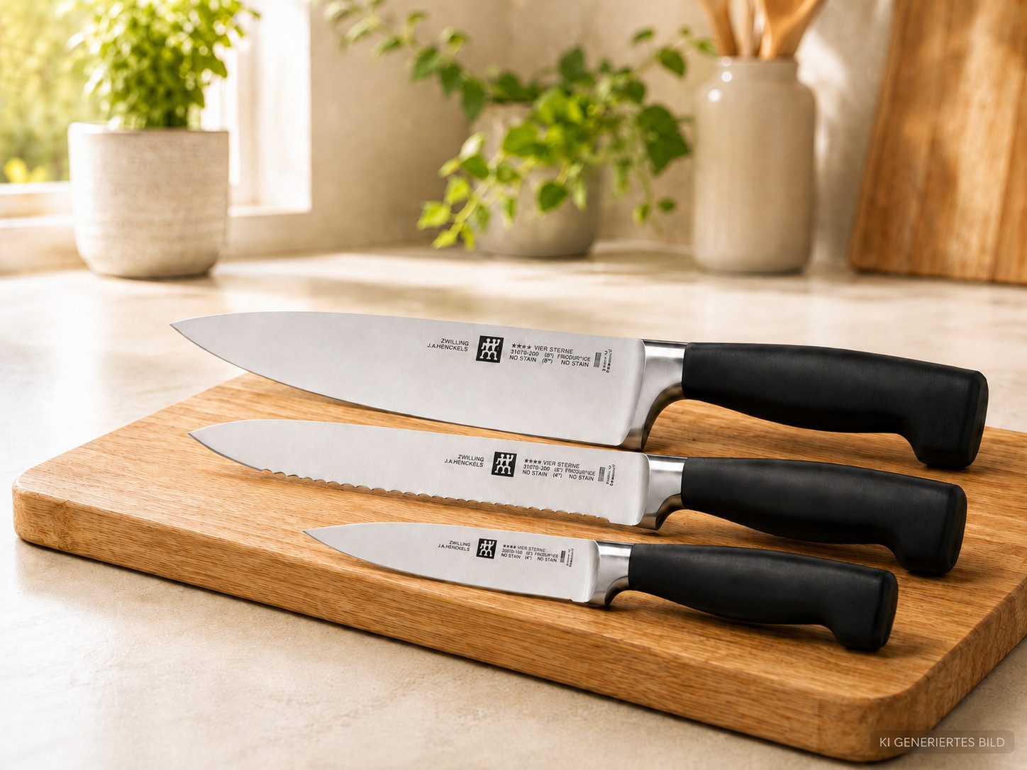 Zwilling Messerblock Vier Sterne Messerblockset 5-tlg, Kautschuk-Holz