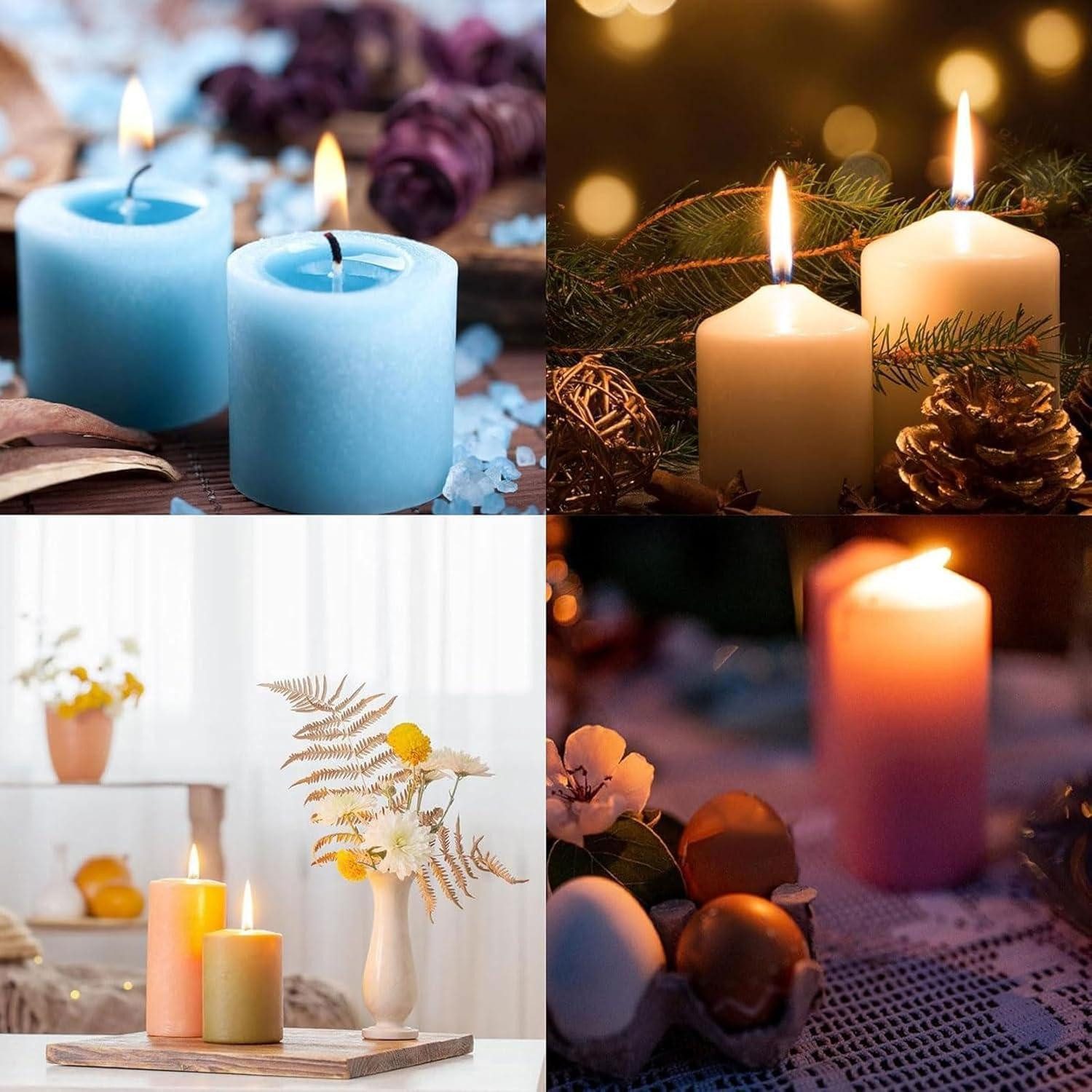 LuxusKollektion Formkerze Kerzenwachs 24 Farben Kerzendochte 24 Farbe mit Kerzendocht Set