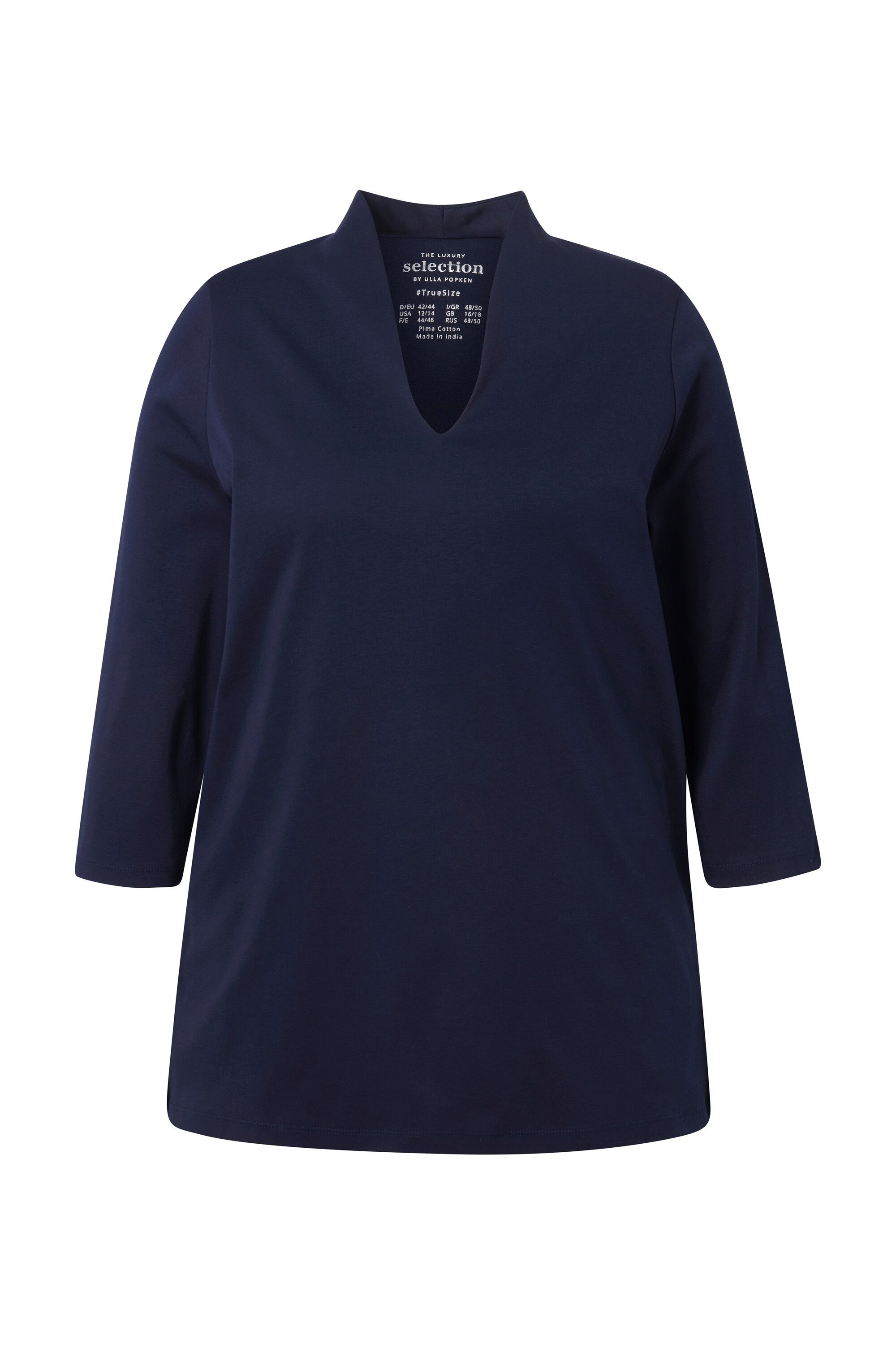 Ulla Popken T-Shirt Shirt A-Linie Kelchkragen günstig online kaufen