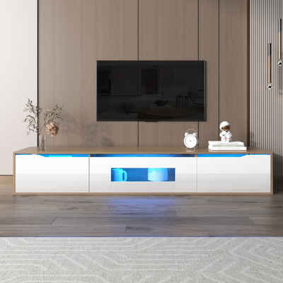 autolock TV-Schrank Hochglanz-TV-Schrank, farblich passend zu Hochglanz-Weiß Holzfarbe, mit farbwechselndem 16 LED-Licht