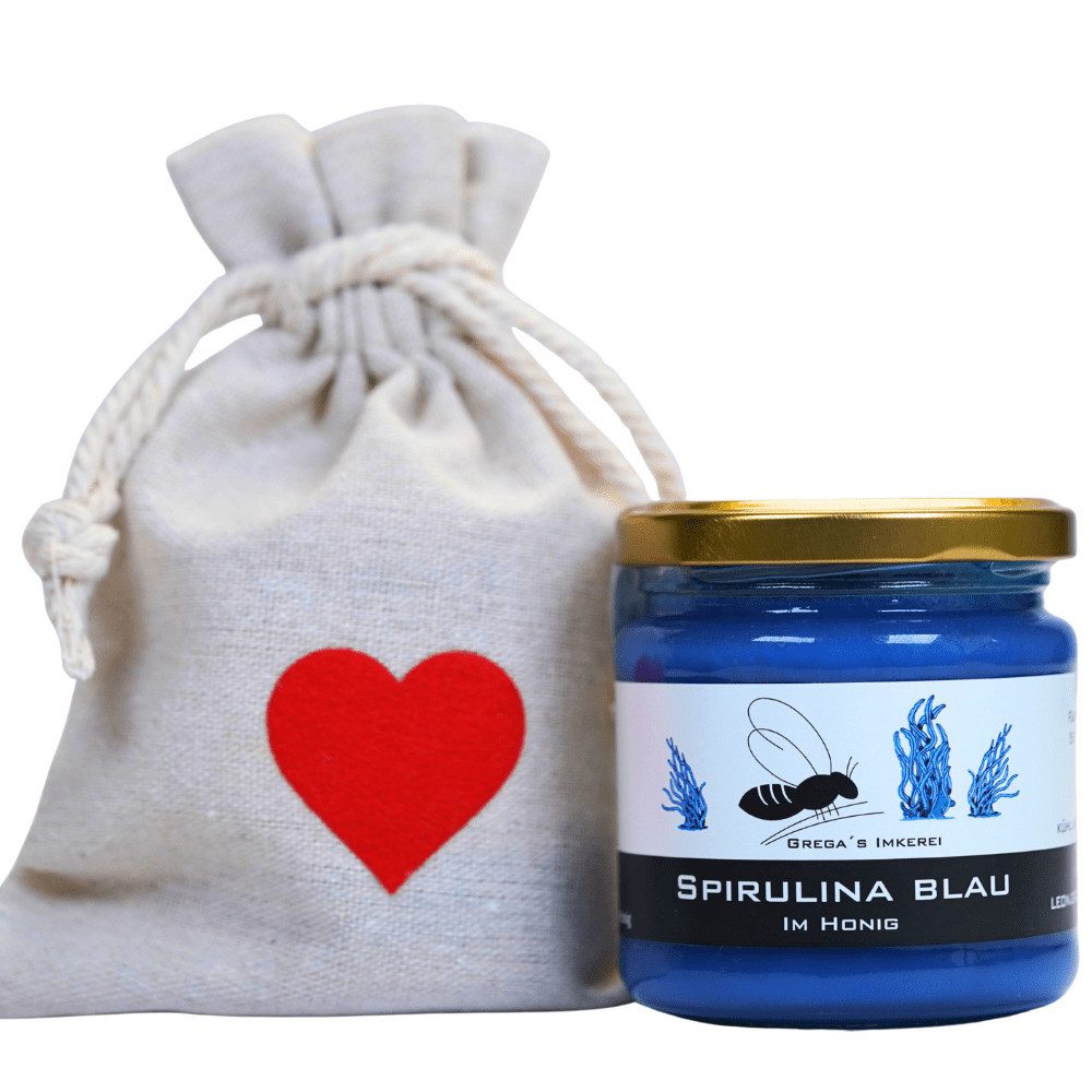 Grega´s Imkerei Honig Säckchen mit Herz und Honigspezialität deiner Wahl, 1 x 250 g, (Geschenkset, perfektes Mitbringsel direkt vom Imker), ideal zu Muttertag & Vatertag oder Valentinstag