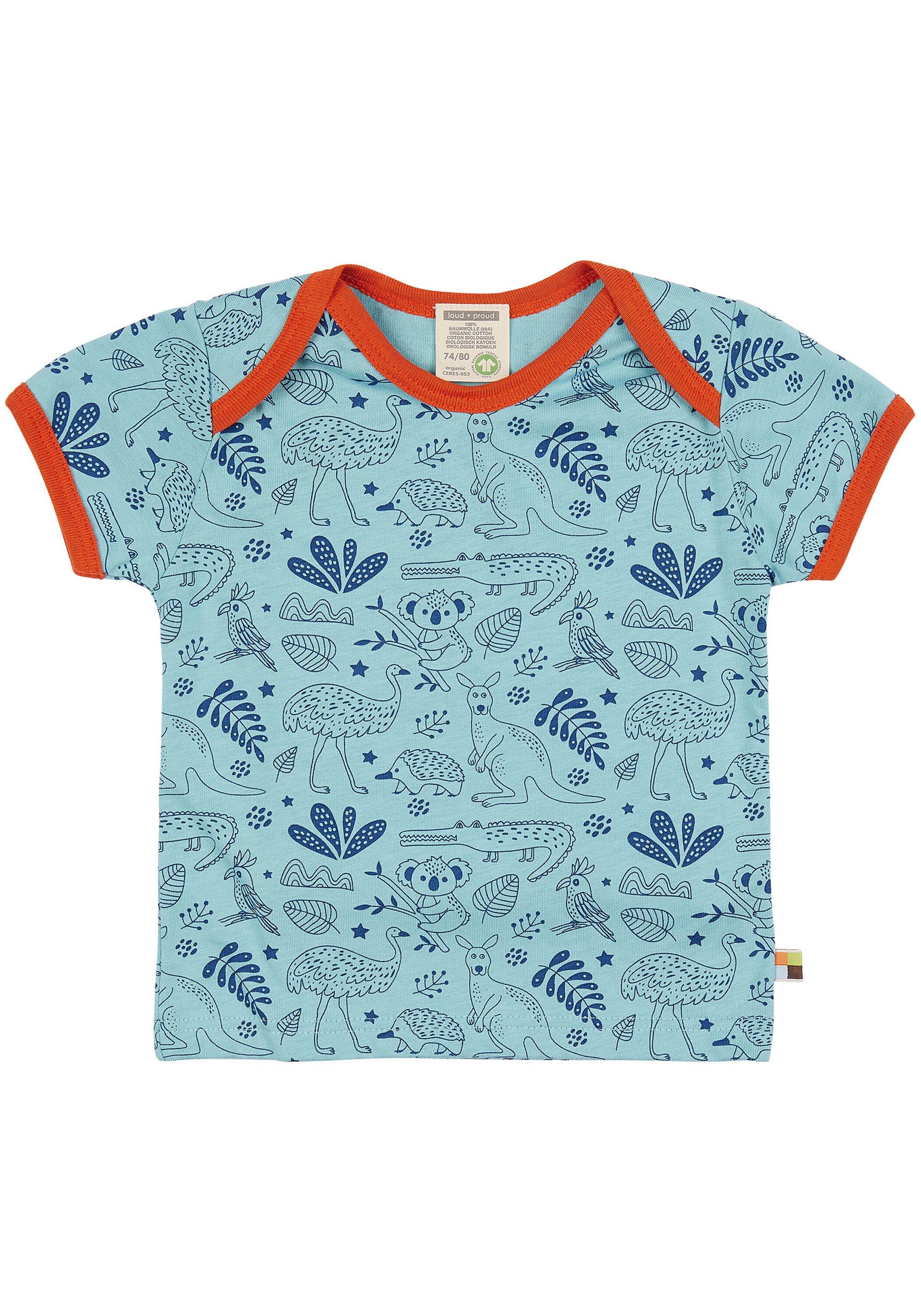 loud + proud T-Shirt Kurzarm T-Shirt für Babys und Kleinkinder mit Label-Applikationen LAGOON