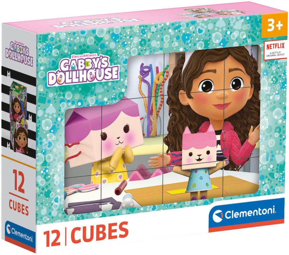 Clementoni® Würfelpuzzle Gabby's Dollhouse, 12 Puzzleteile, Made in Europe günstig online kaufen