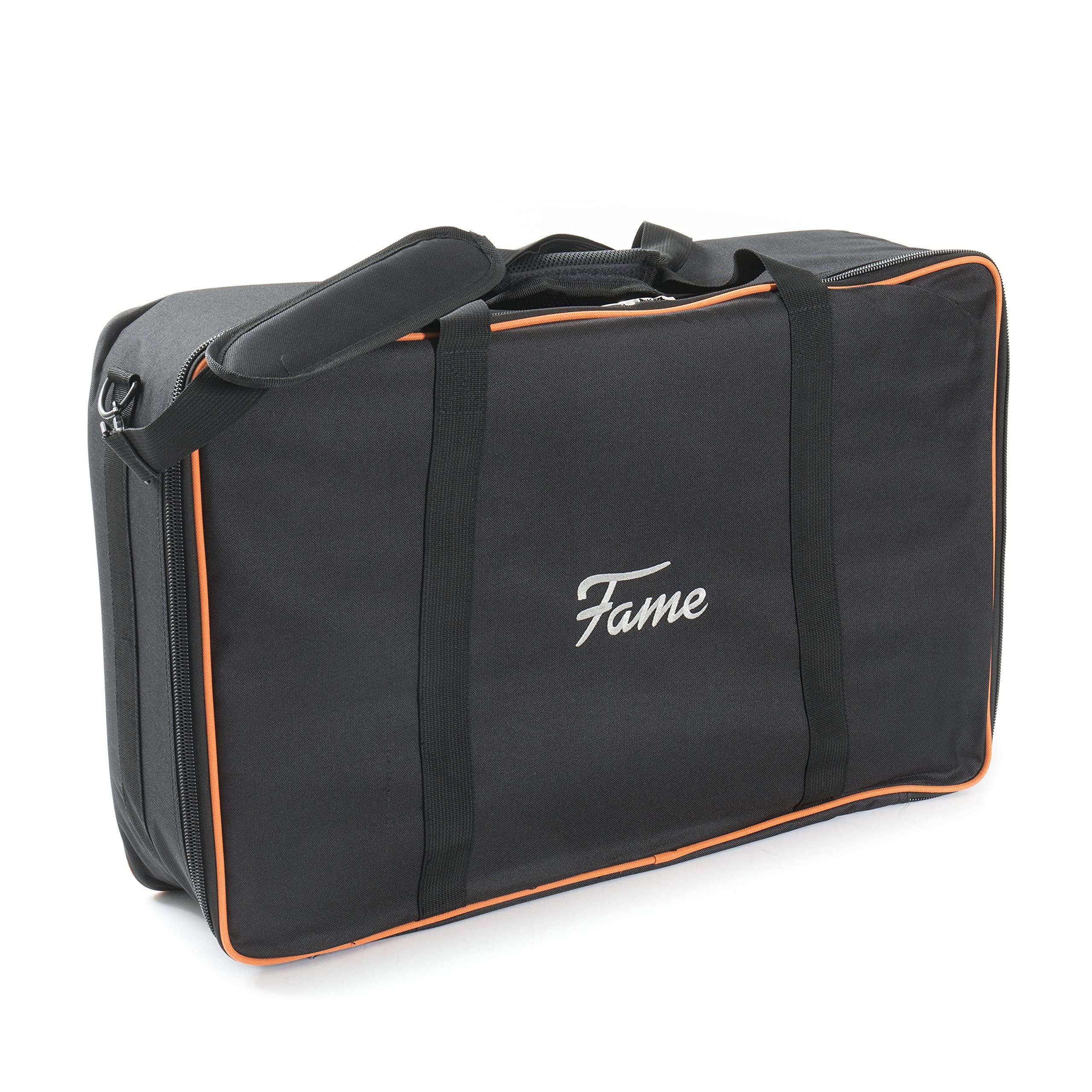 FAME Gitarrentasche (Premium Large Pedalboard Tasche Wetterfest Stabil Effektgeräte Tasche mit Rucksackgarnitur Zubehörfach Inklusive Polsterung Innengurte zur Fixierung Oxford Black, Gitarrenkoffer und Gitarrentaschen, Taschen für Effektgeräte), Pedalboard Tasche, Wetterfest, Stabil