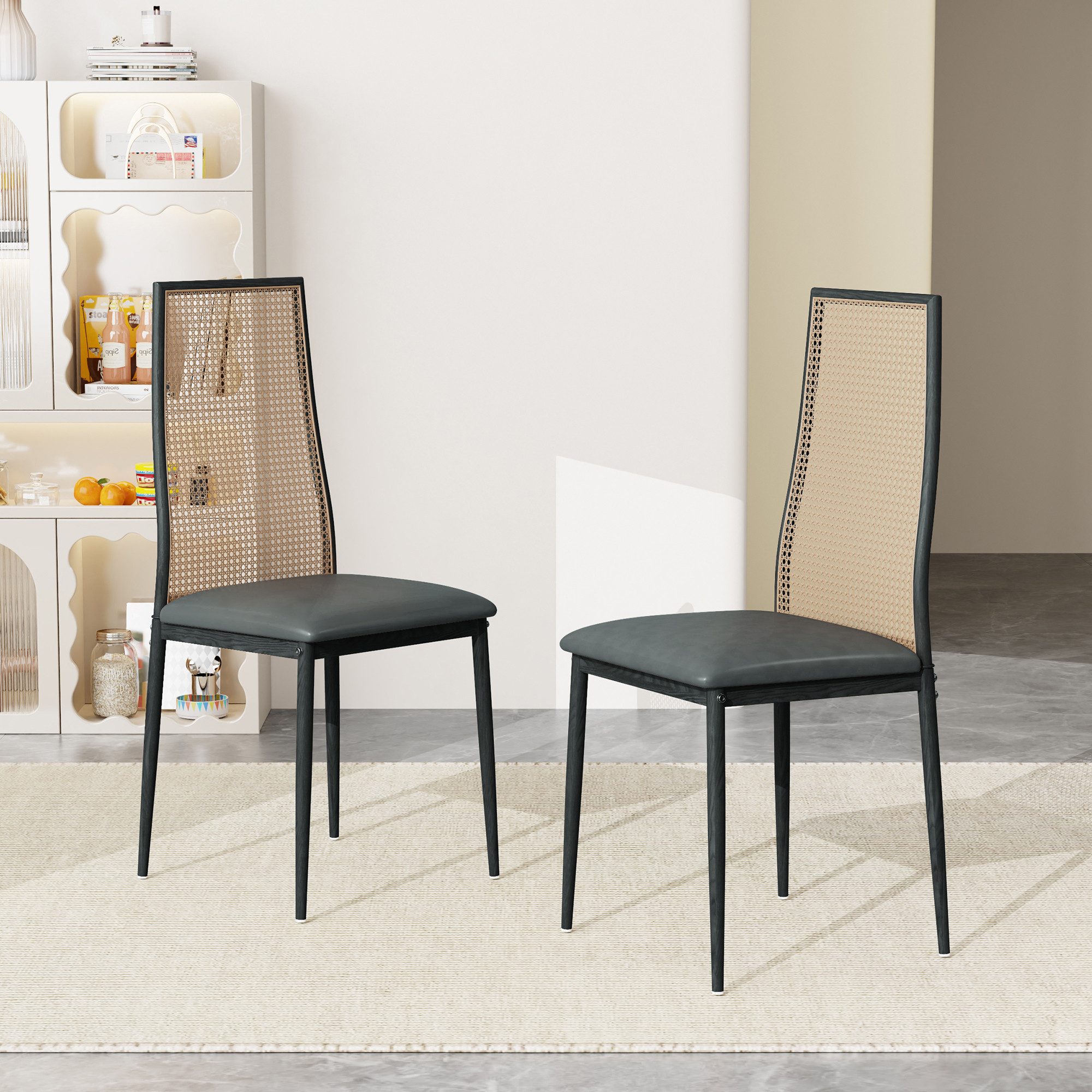 FUROKOY Esszimmerstuhl Stuhl Rattansessel Wohnzimmerstühle mit günstig online kaufen