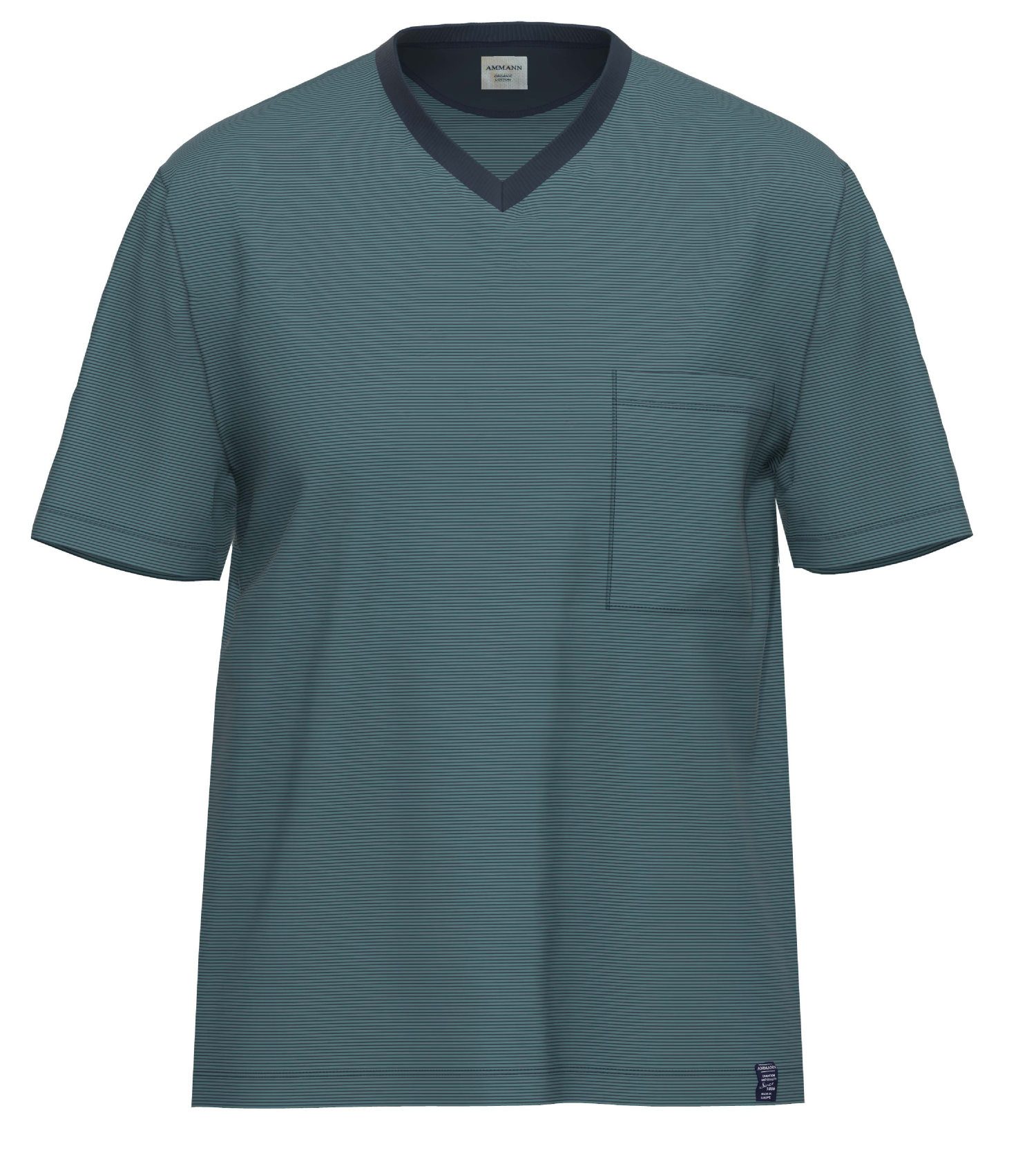 Pyjamaoberteil Herren Pyjamashirt mit kurzem Arm