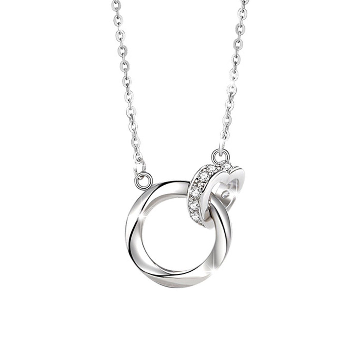 Haiaveng Herzkette Halskette aus 925 Sterling Silber, für Mutter, Tochter, Frau oder Freundin zum Geburtstag, Muttertag