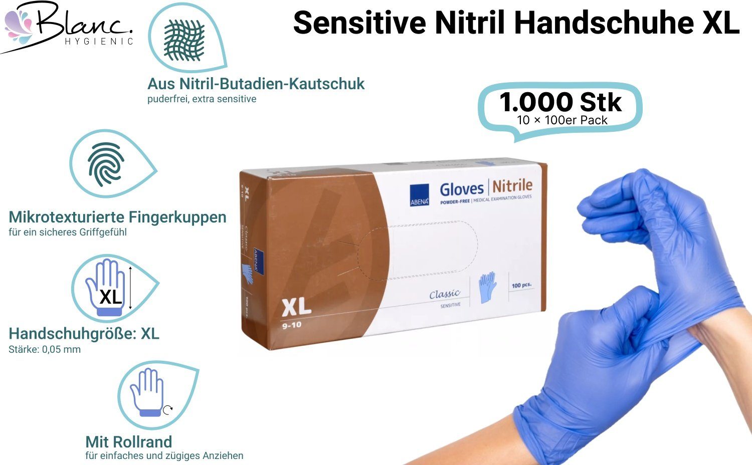 Hygienic Nitril-Handschuhe Blanc