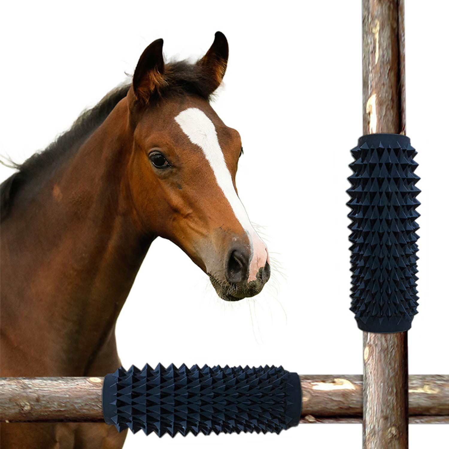 Daisred Massagebürste 2Stk Equine Scratcher für Pferde, Rinder Tiere Rückenkratzer