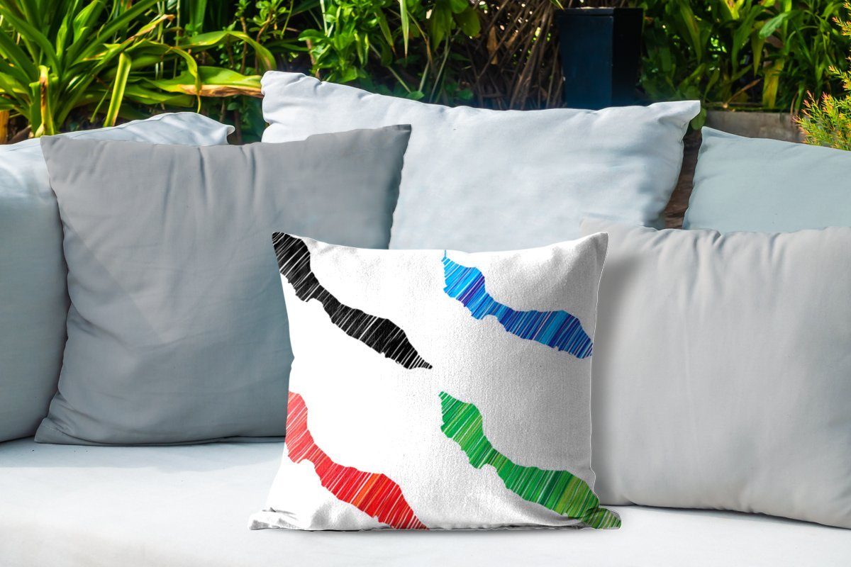 Kissenbezüge, Dekokissen, von Dekokissenbezug, Outdoor Curaçao, MuchoWow Abbildungen Dekokissen Vier Kissenhülle, farbige