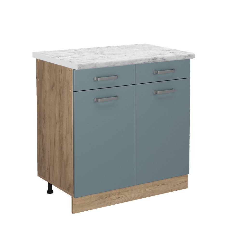 Vicco Unterschrank R-Line, Blau-Grau/Goldkraft Eiche, 80 günstig online kaufen
