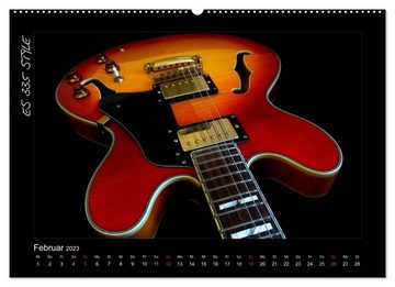 CALVENDO Wandkalender ROCKGITARREN in Szene gesetzt (Premium, hochwertiger DIN A2 Wandkalender 2023, Kunstdruck in Hochglanz)