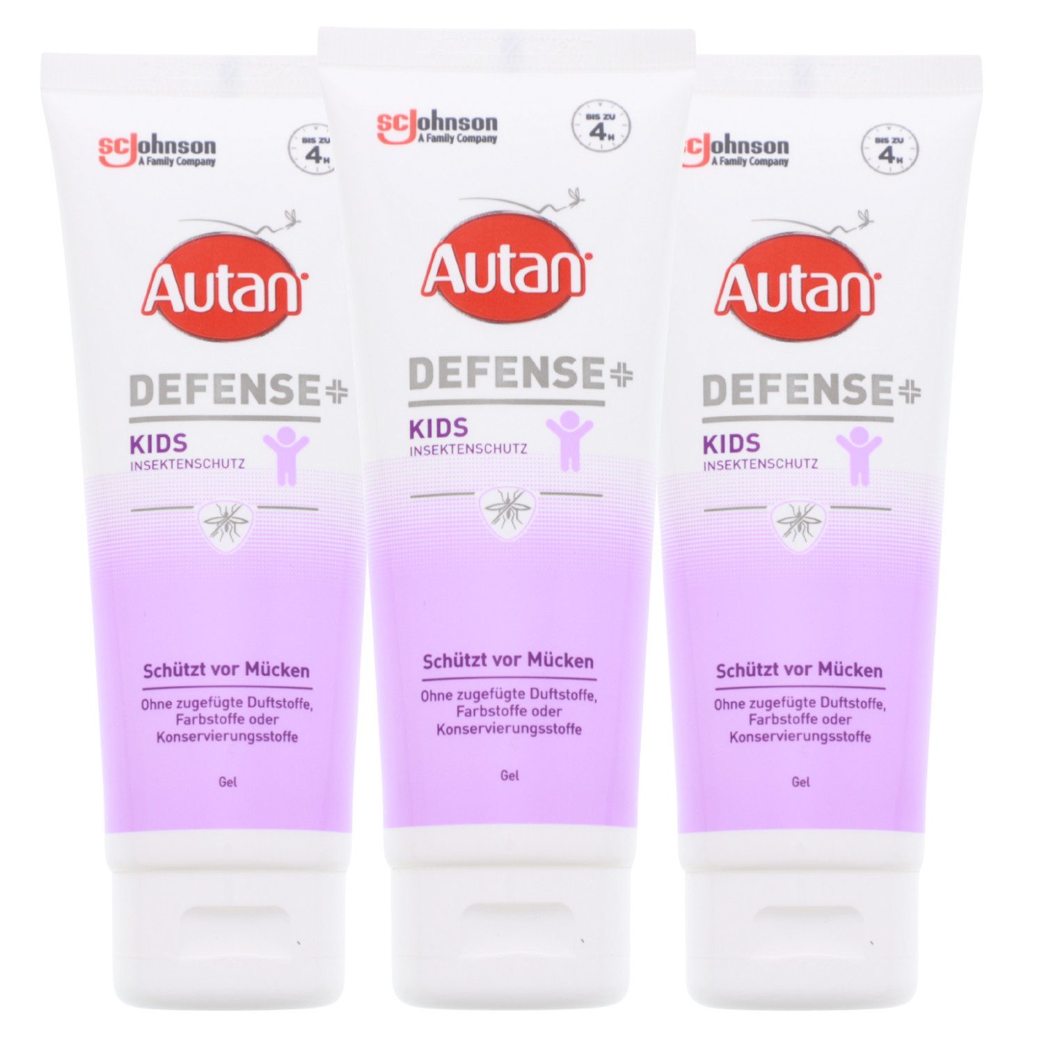 Autan Körperpflegemittel 3x Autan Defense+ Kids Gel unparfümiertes Захист від комах zum Schutz vo