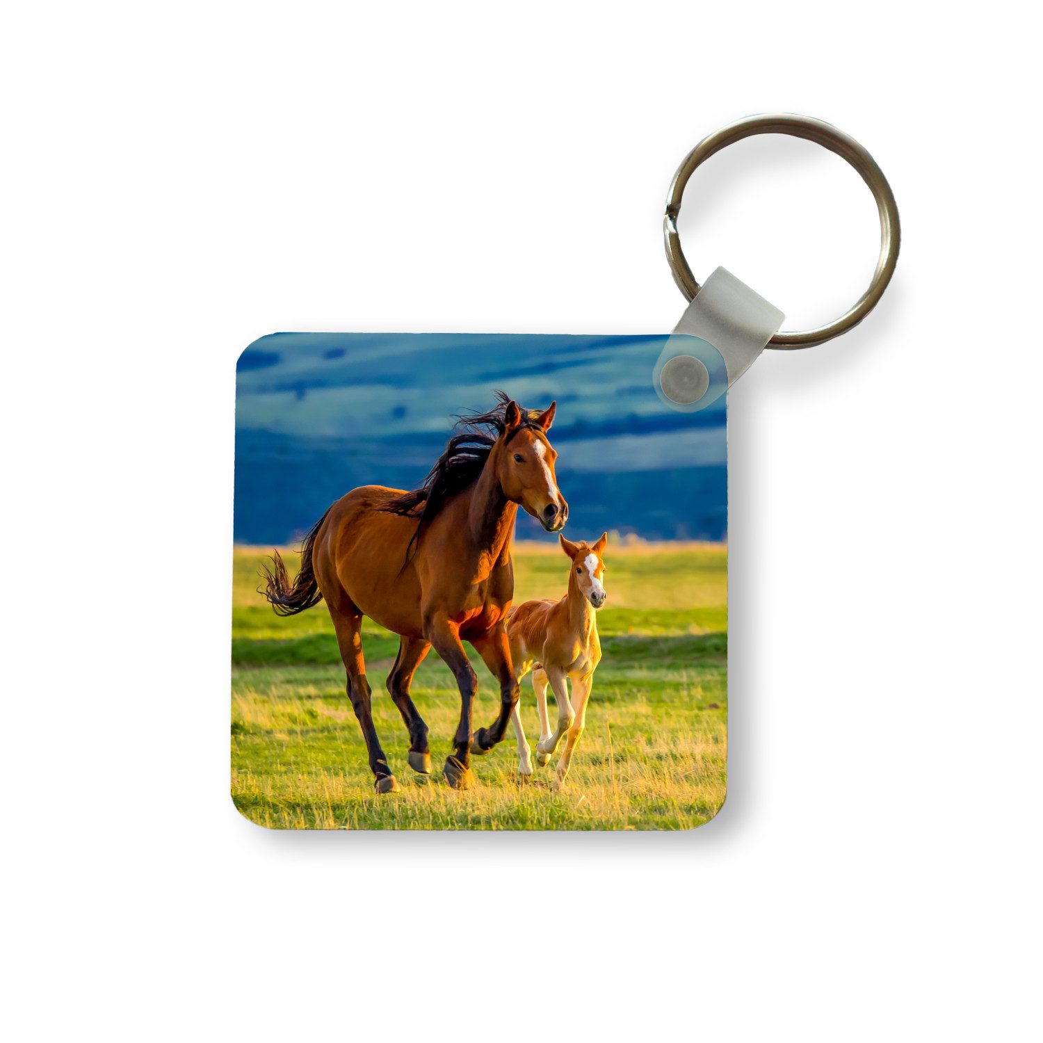 Schlüsselanhänger Pferde - Gras - Tiere - Landschaft - Natur