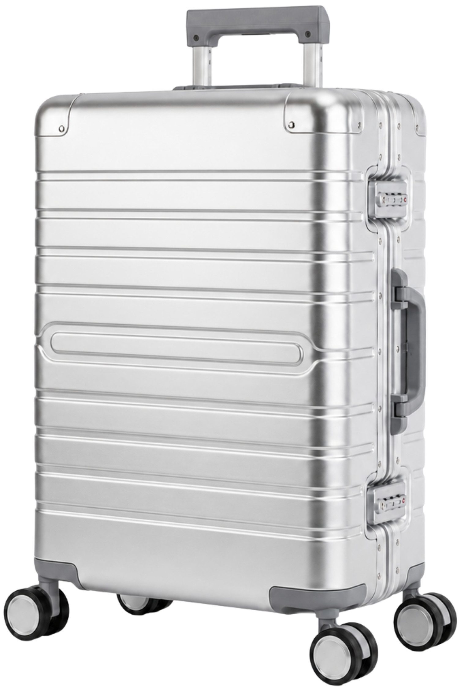 Travelhouse Koffer 100% Aluminium OSLO M - verschiedene Farben, 4 Rollen, aus Aluminium, mit voll gefüttertem Innenraum, mit Kantenschutz