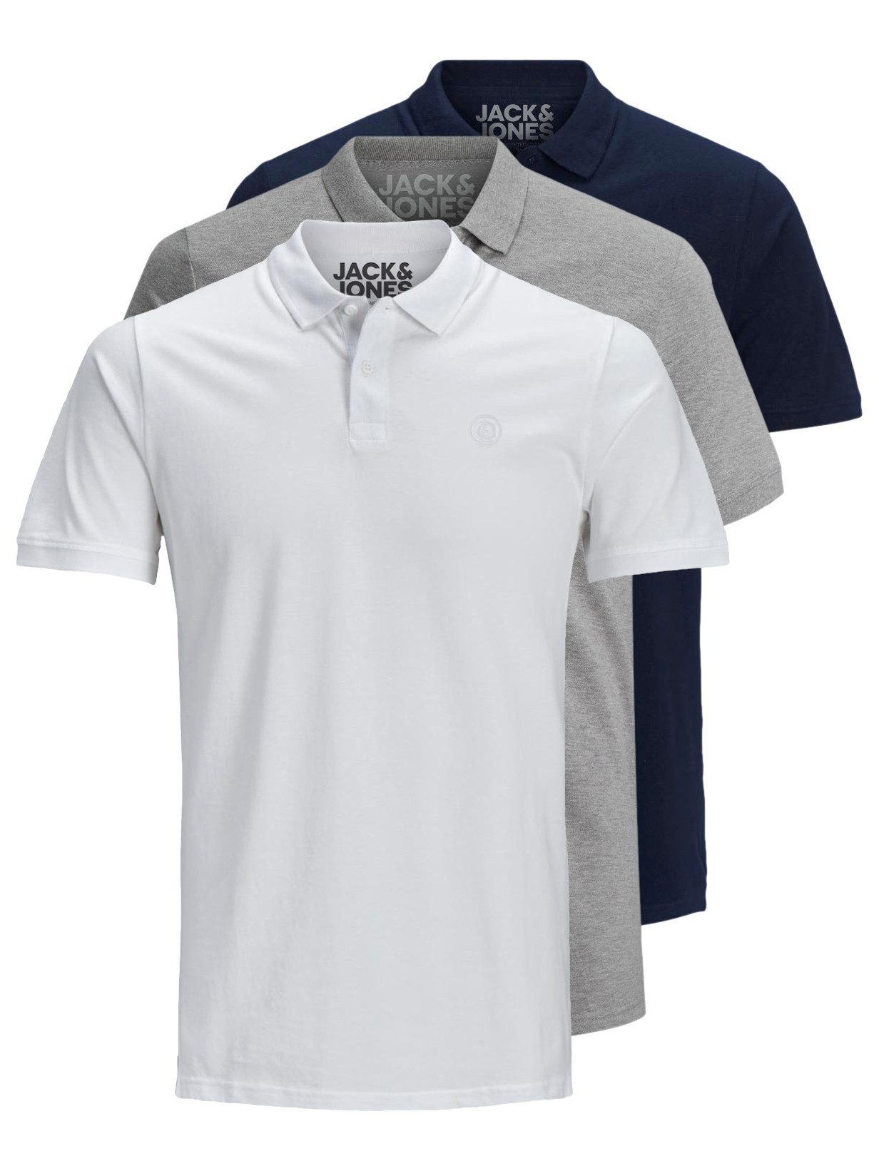 Jack & Jones Poloshirt Basic (3-tlg., 3er Pack) slimfit / figurbetont geschnitten