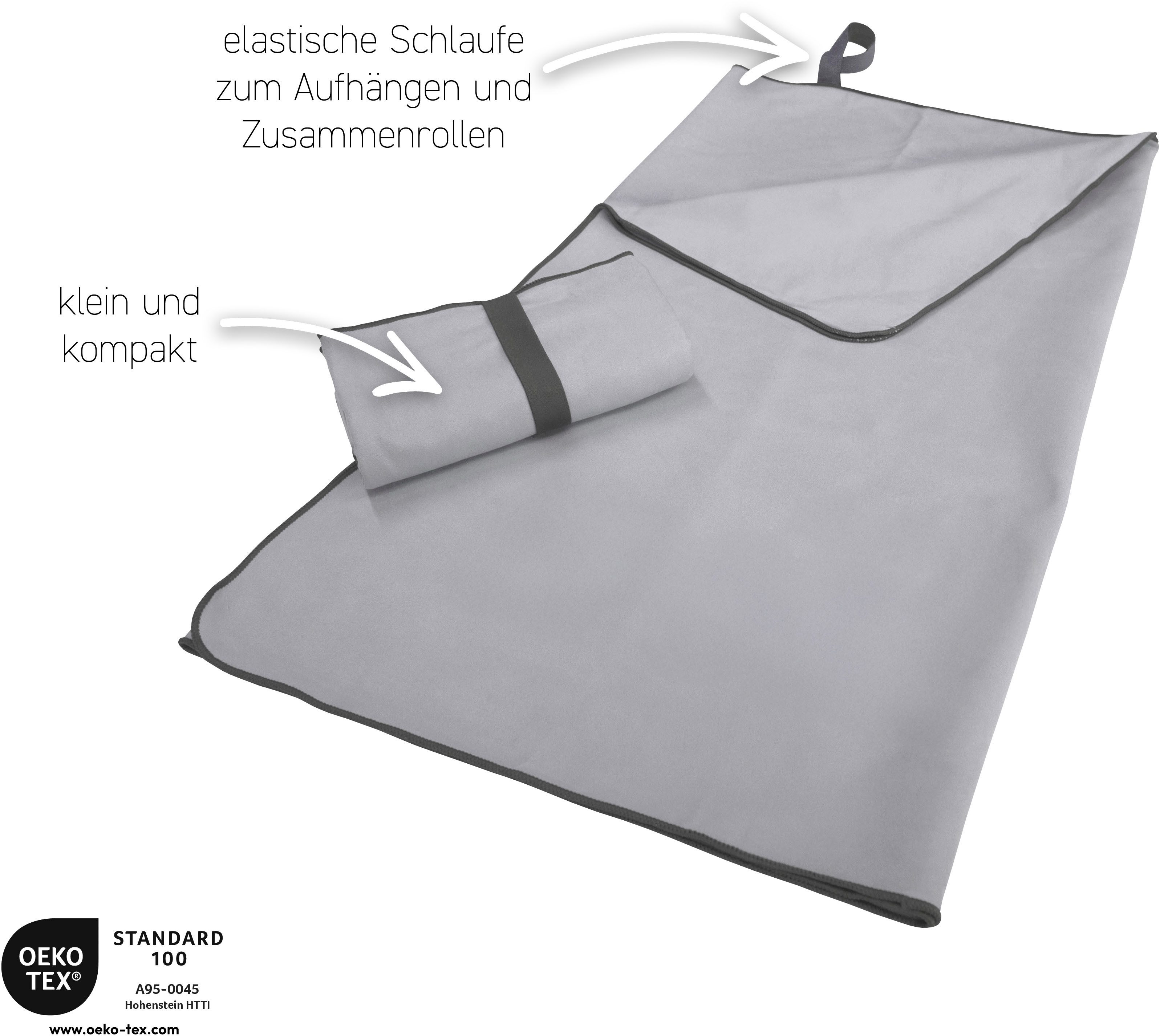 OTTO home Sporthandtuch Elja Reisehandtuch, Strandhandtuch, Microfaser (1-St), auch als 2er Set erhältlich, schnelltrocknend & saugfähig, Mikrofaser