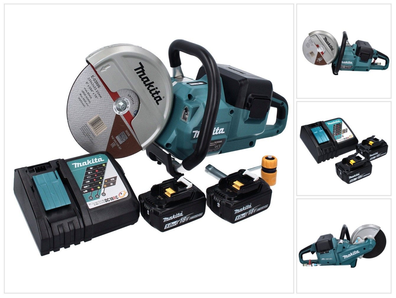 Makita Akku-Trennschleifer DCE 090 RT2X1 Akku Trennschleifer 36 V (2x 18 V) 230 mm Brushless