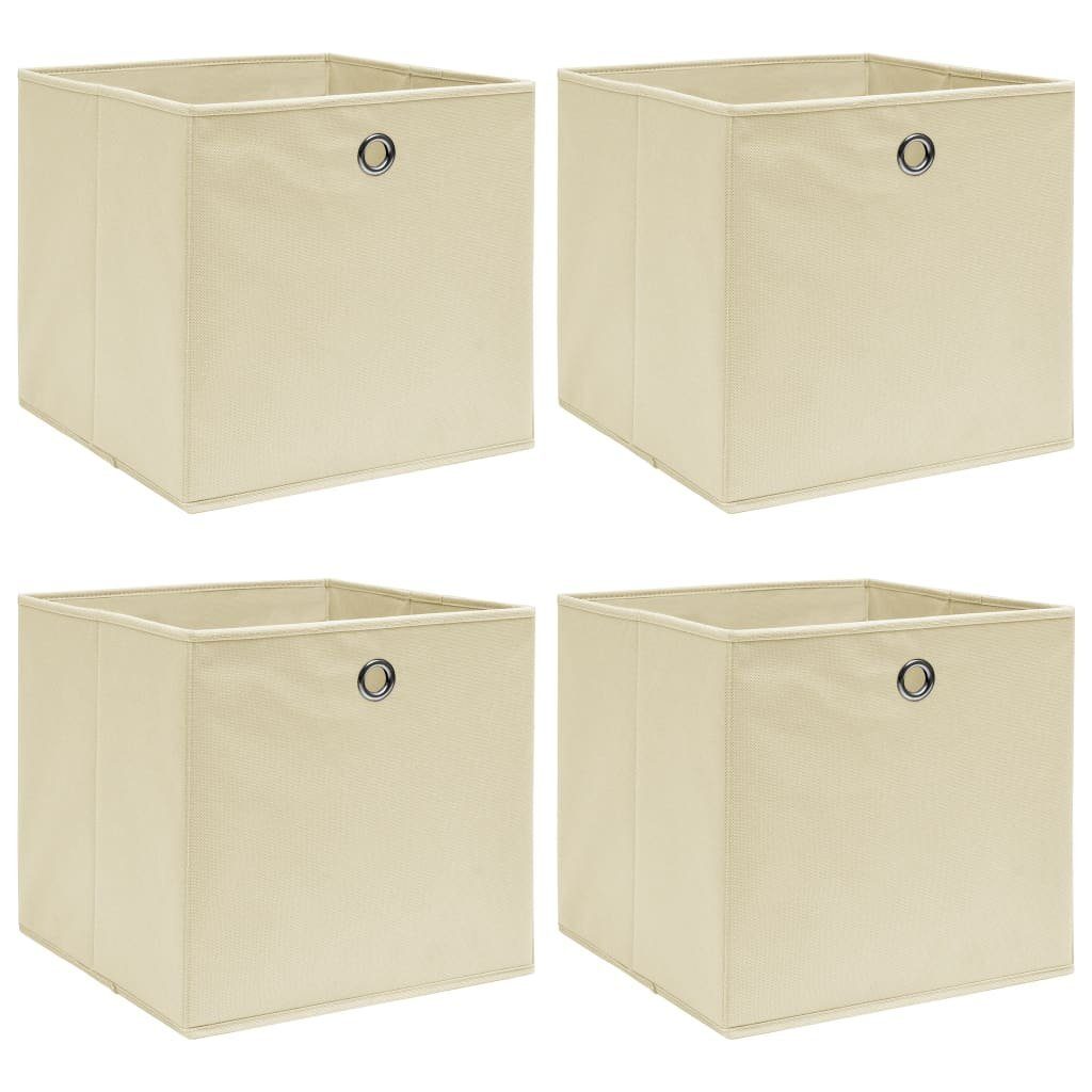 vidaXL Aufbewahrungsbox »Aufbewahrungsboxen 4 Stk. Creme 32x32x32 cm Stoff«  (4 St)