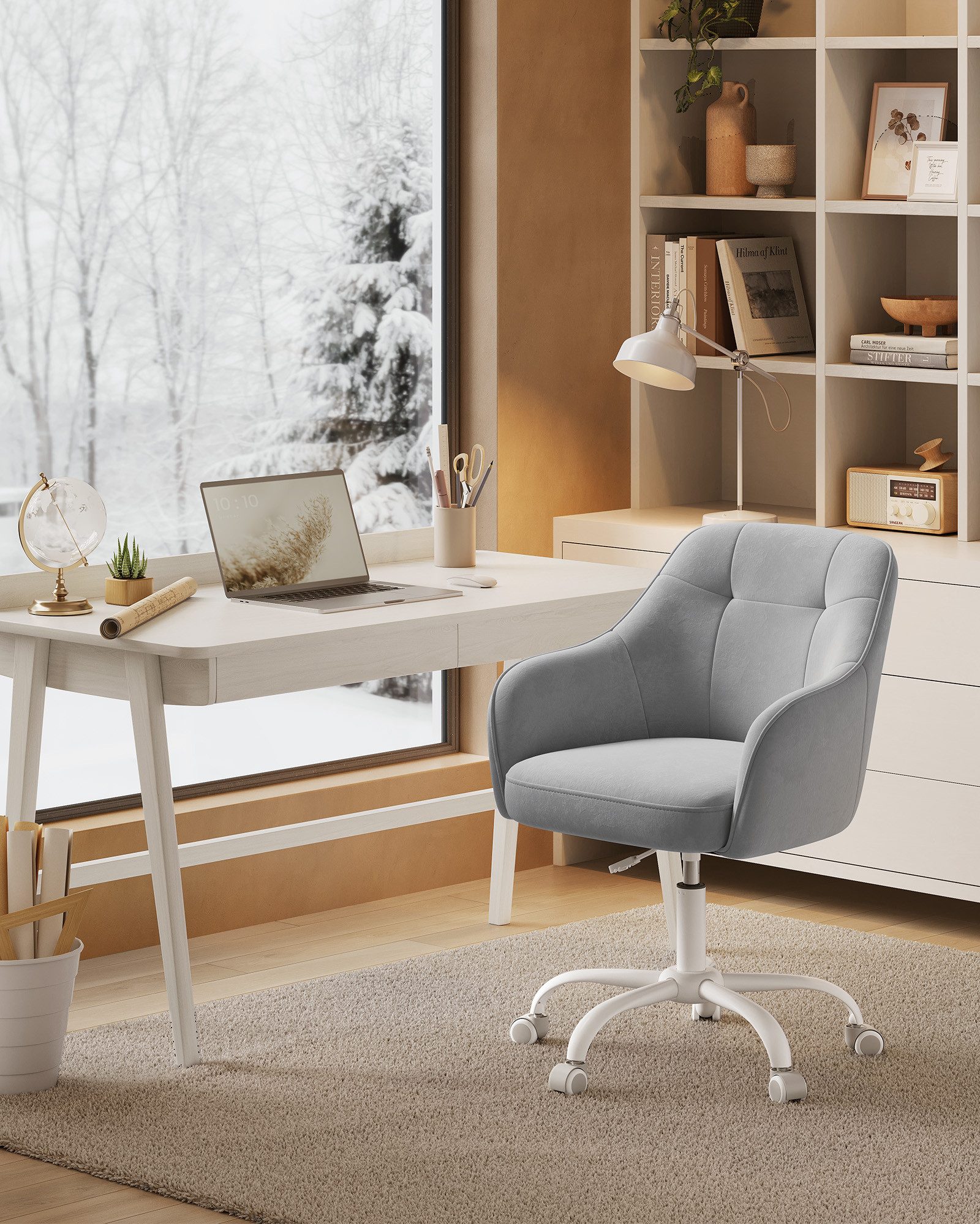 SONGMICS Bürostuhl (1 St), höhenverstellbar, atmungsaktiv, Samt günstig online kaufen