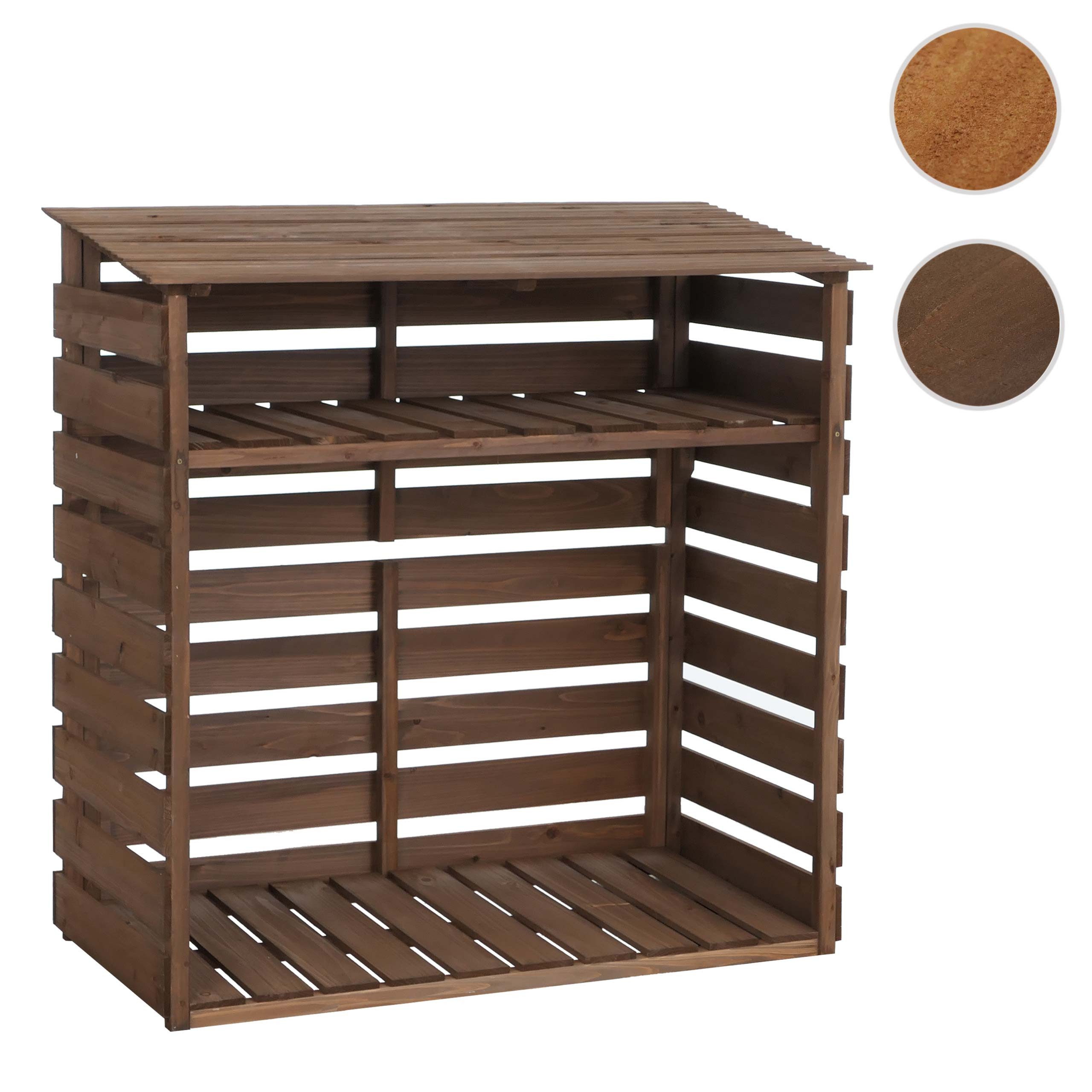 MCW Kaminholzregal MCW-Q16, BxTxH:122x61x121 cm, Schräges Dach leitet Regenwasser ab und hält den Innenbereich trocken