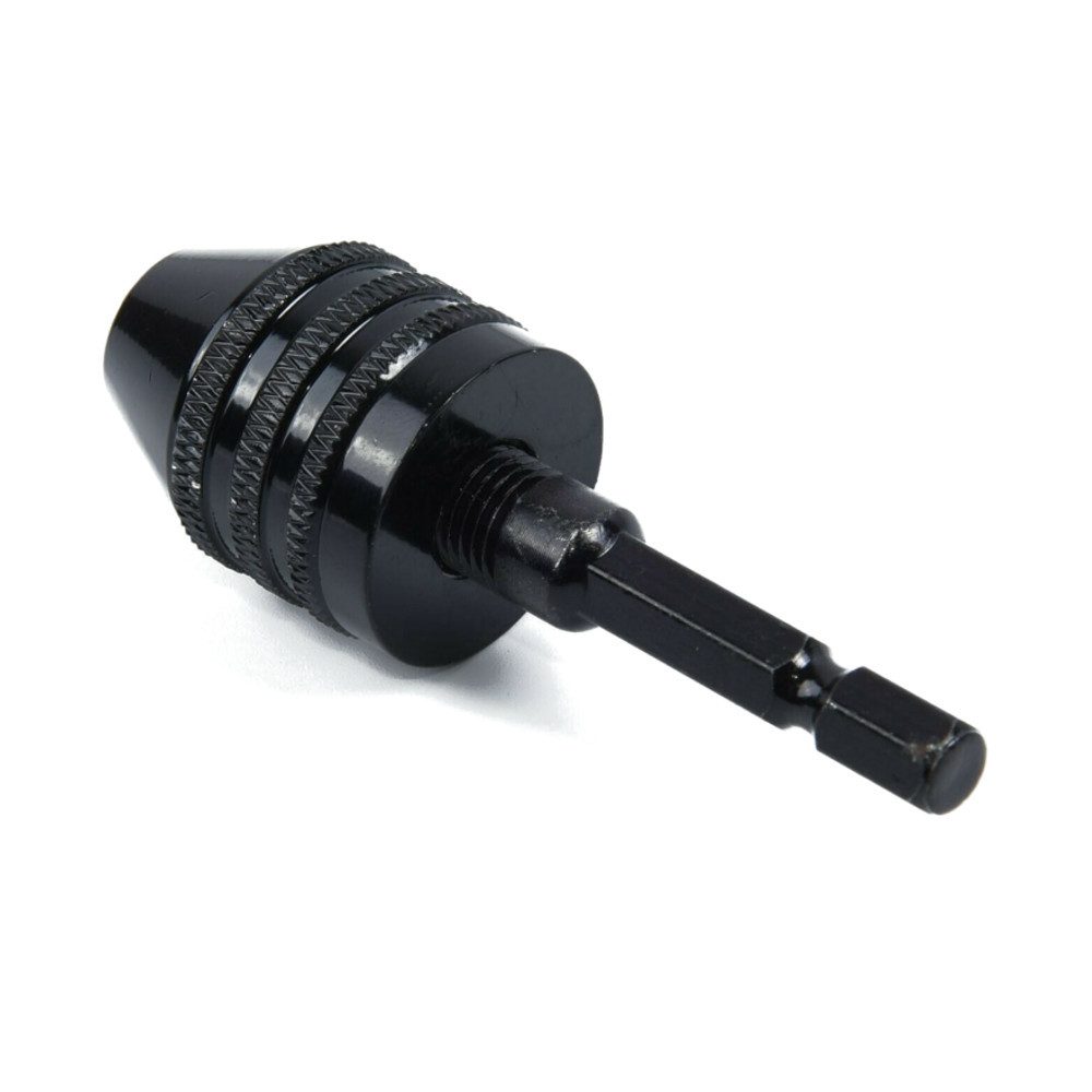 Trade-Shop Mini Bohrer Bit Bohrfutter für Akkuschrauber mit Bit-Aufnahme Adapter, Spannbereich: 0,6-8mm / mit Sechskantaufnahme (6,35mm Schaft HEX 1/4)