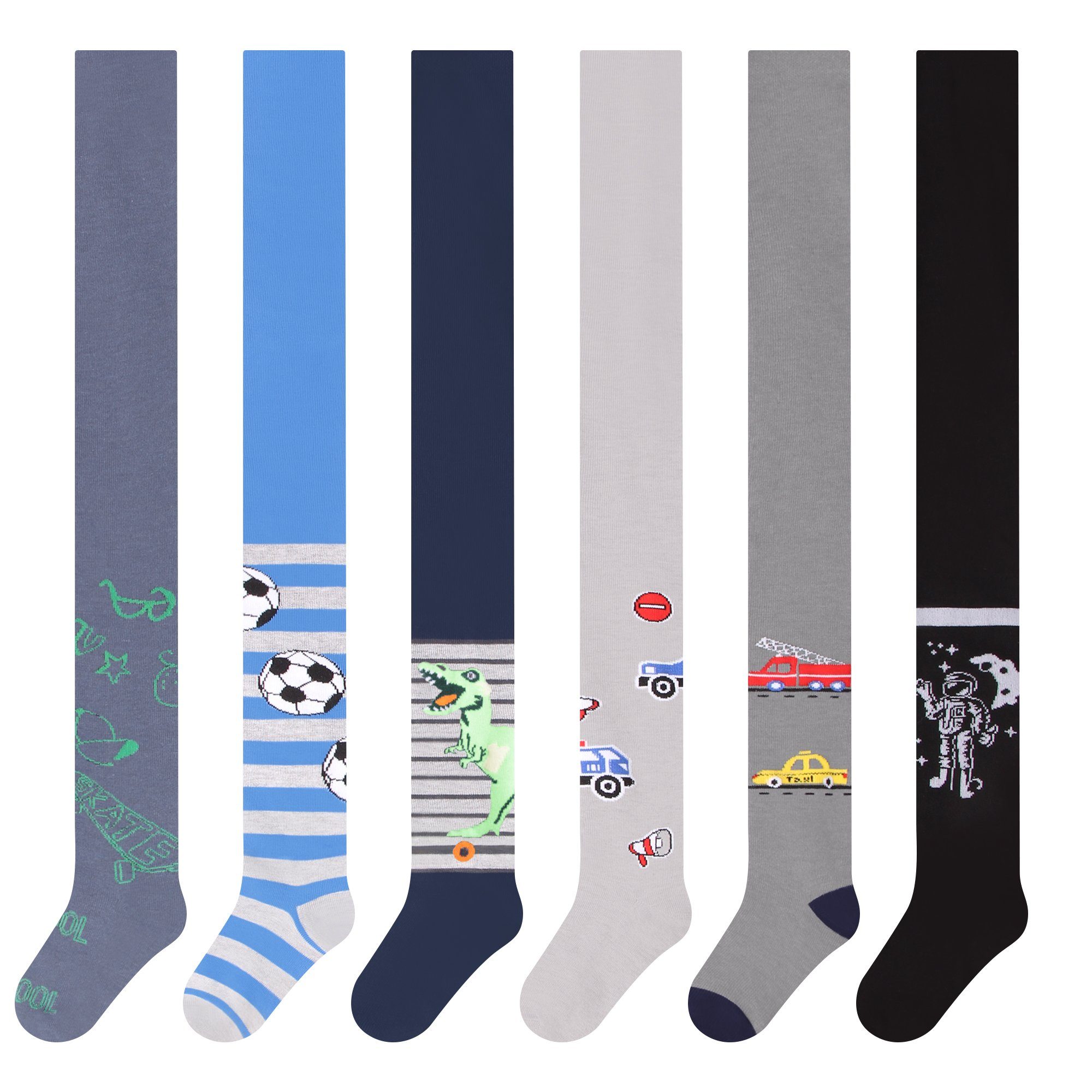 L&K-II Strickstrumpfhose 27254 (6er-Packung) aus Baumwolle mit Lego-Motiven