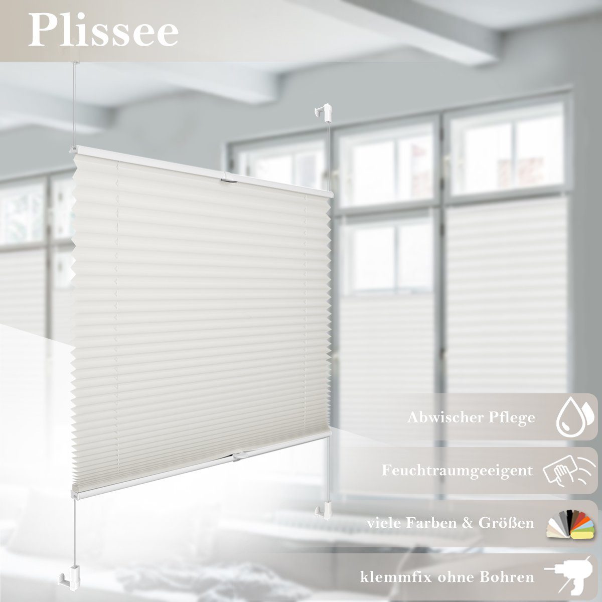 OUBO Plissee ohne Bohren Klemmfix, Sichtschutz und Sonnenschutz, Lichtdurch günstig online kaufen