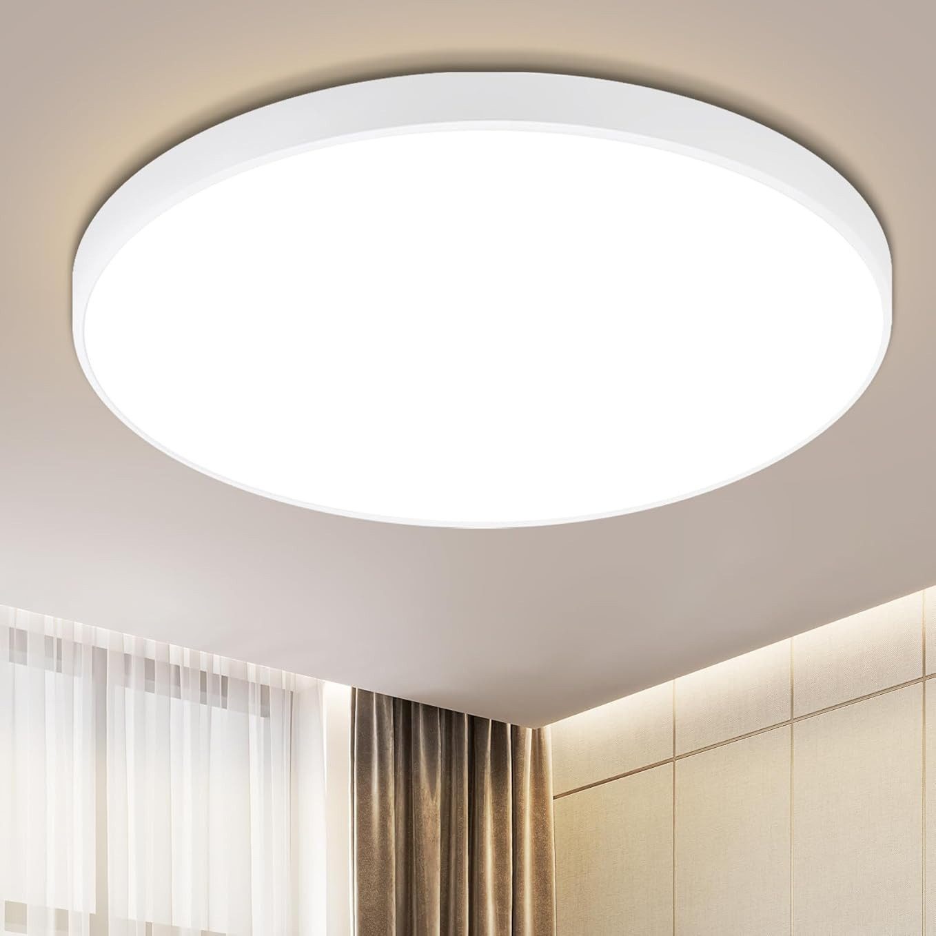 Nettlife LED Panel Schwarz Rund Flach Ø21cm Modern 12W Deckenleuchte, LED f günstig online kaufen