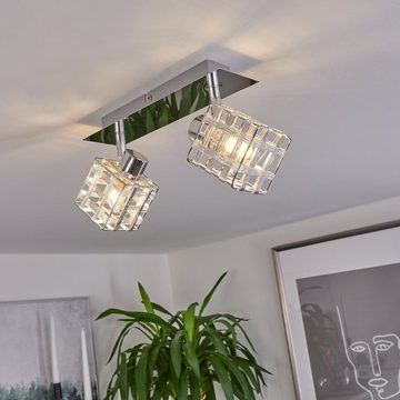 hofstein Deckenleuchte »Pupafratta« moderne Deckenlampe aus Metall in Silber/Chrom, ohne Leuchtmittel, Leuchte mit verstellbaren Strahlern und Lichteffekt, 2xG9