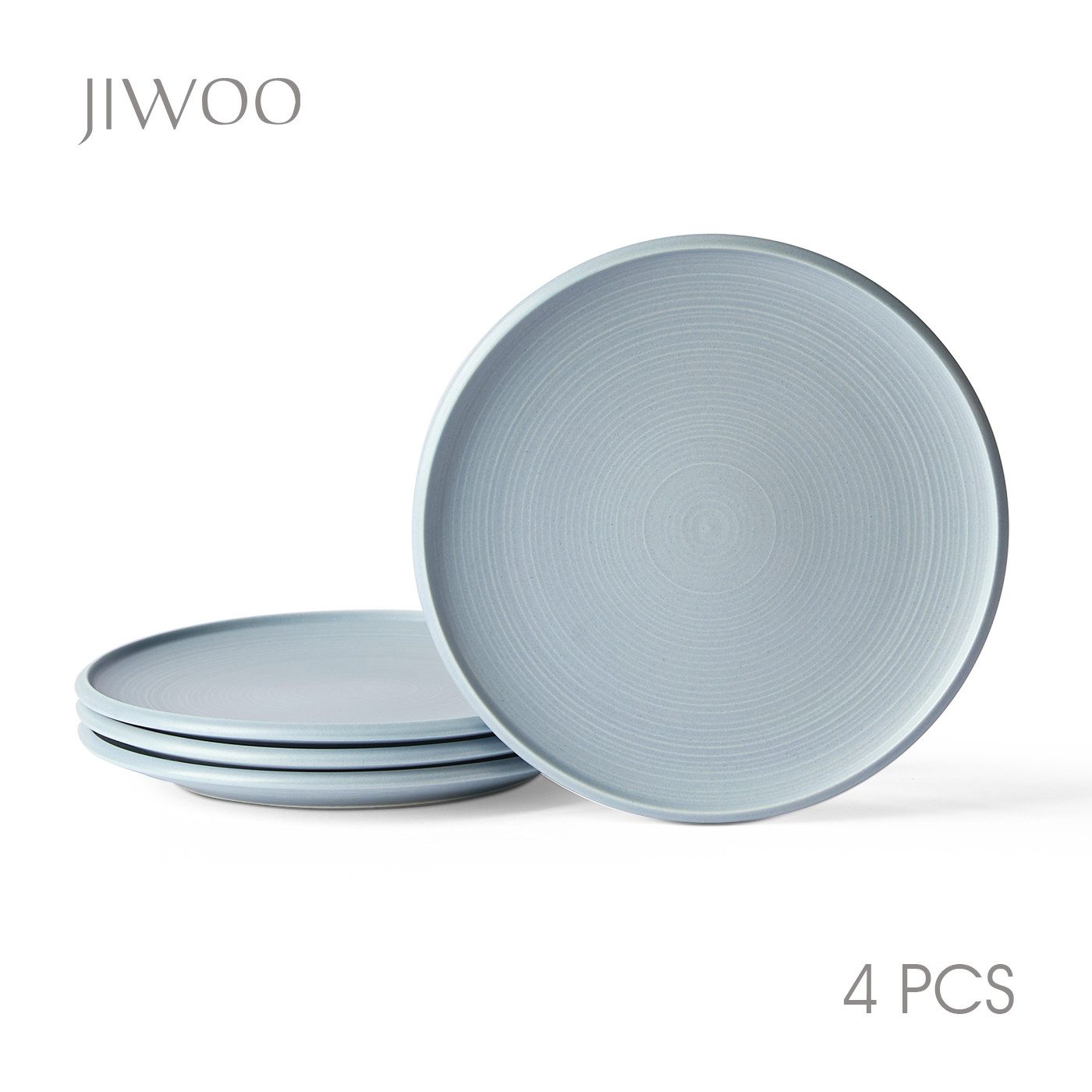 JIWOO Speiseteller 4er Ø21,8cm, Frühstücksteller Pastateller Teller Brotteller Plate, (4 St), Hochwertiges Tellerset Mikrowellenofen Spülmaschine Ø 21,8cm