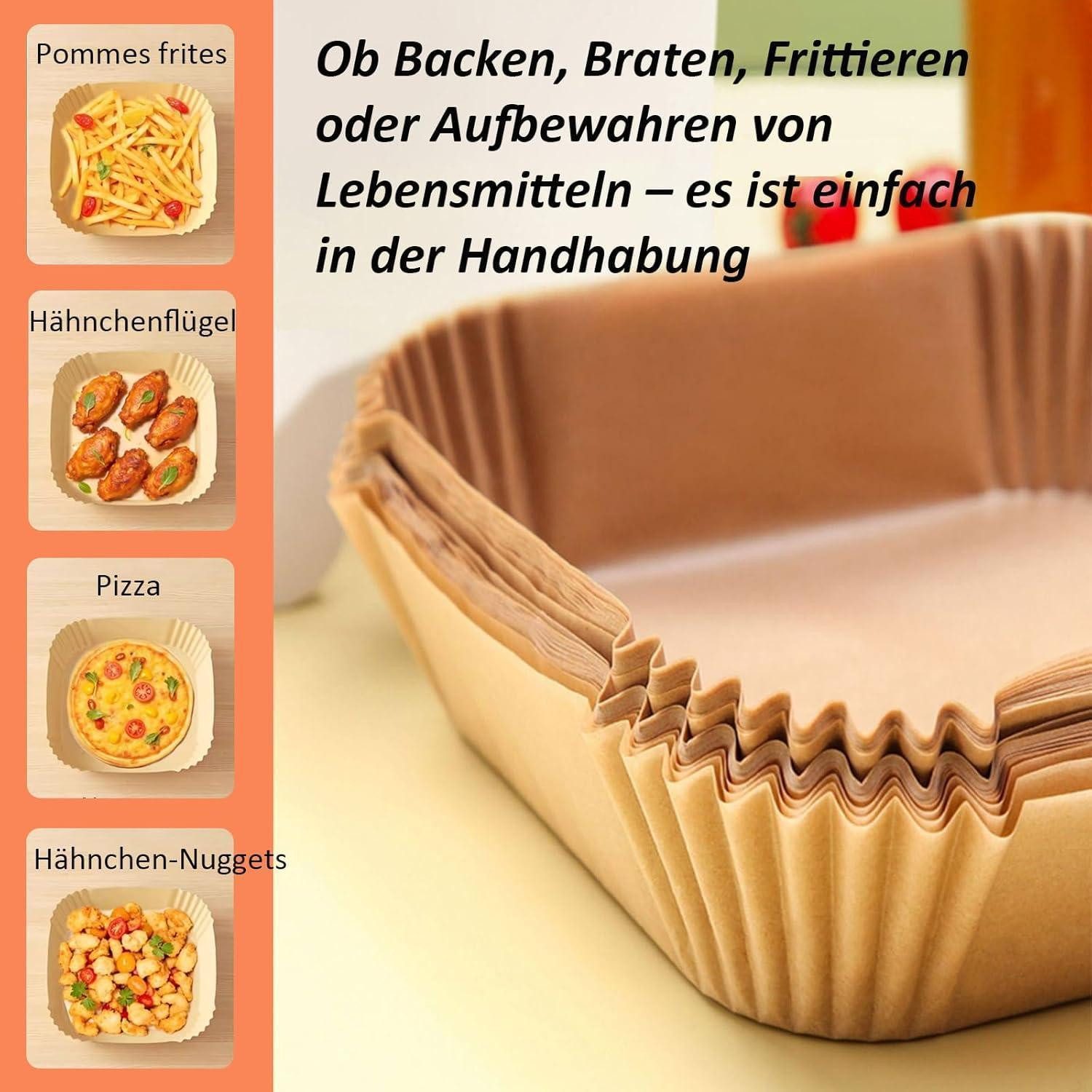 LuxusKollektion Backpapier Airfryer Backpapier 120 Stück 21 x 17 cm antihaft 5 cm Ränder
