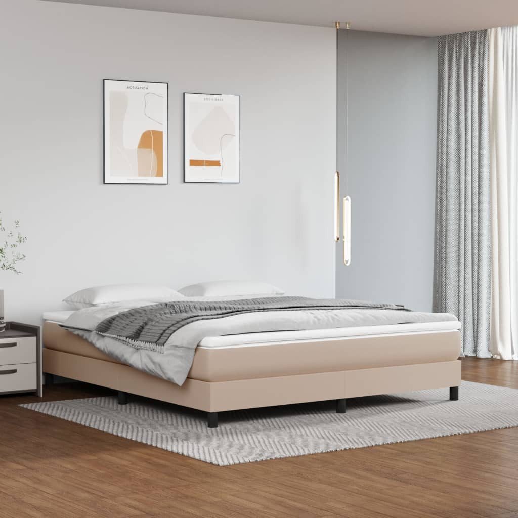 vidaXL Bett, Bettgestell Cappuccino-Braun 160x200 cm Kunstleder günstig online kaufen